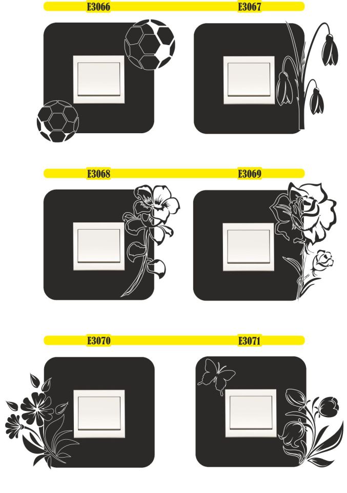 naklejki na włącznik NAKLEJKA POD KONTAKT ścienne