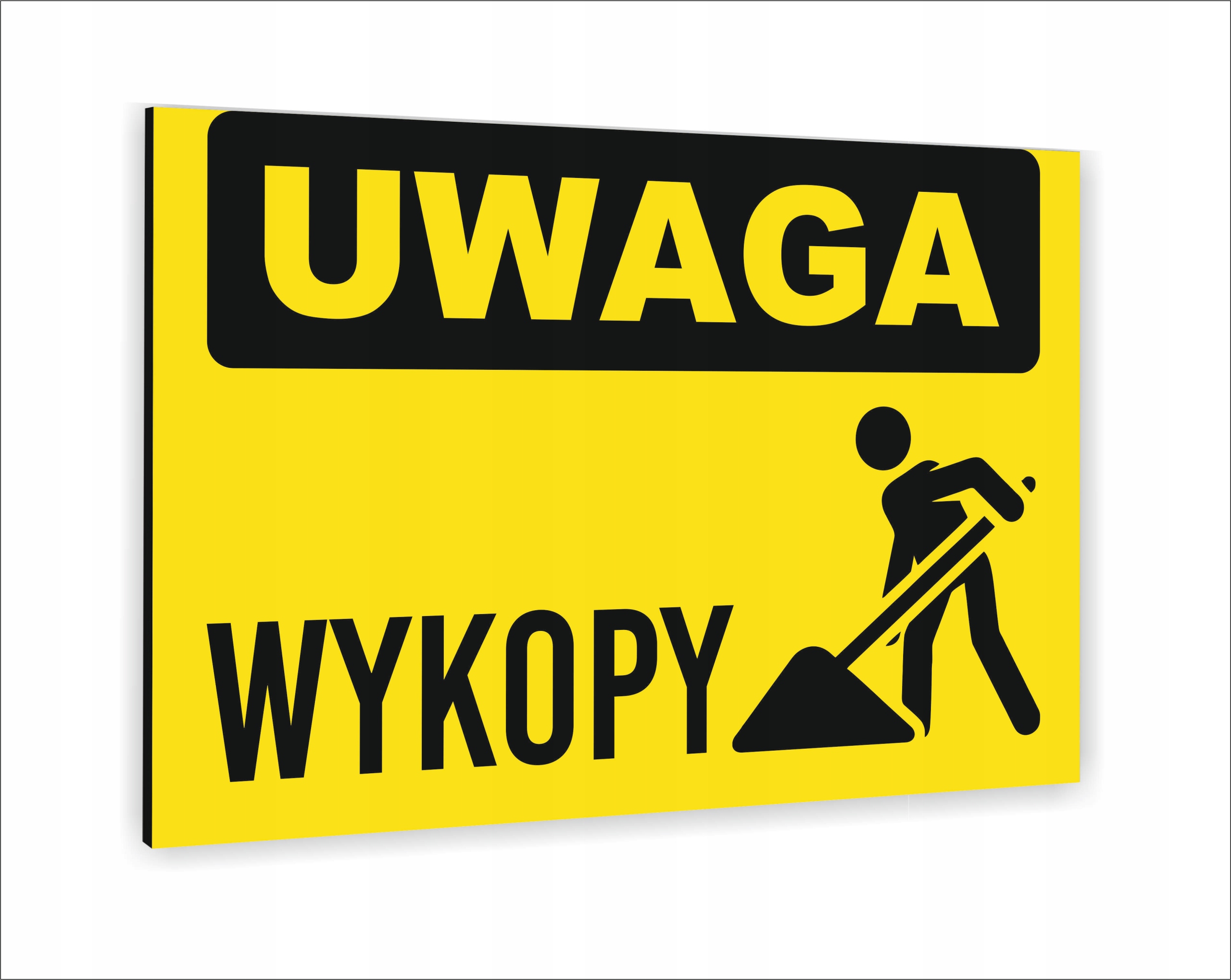 Tabliczka znak informacyjny dibond20X15 UWAGA WYKOPY