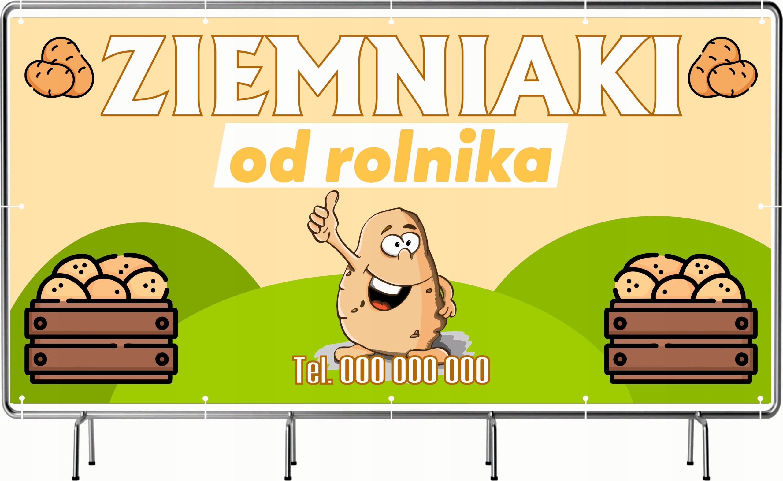 BANER REKLAMOWY 300x150 cm różne wzory projekt w cenie SPRZEDAŻ ZIEMNIAKI