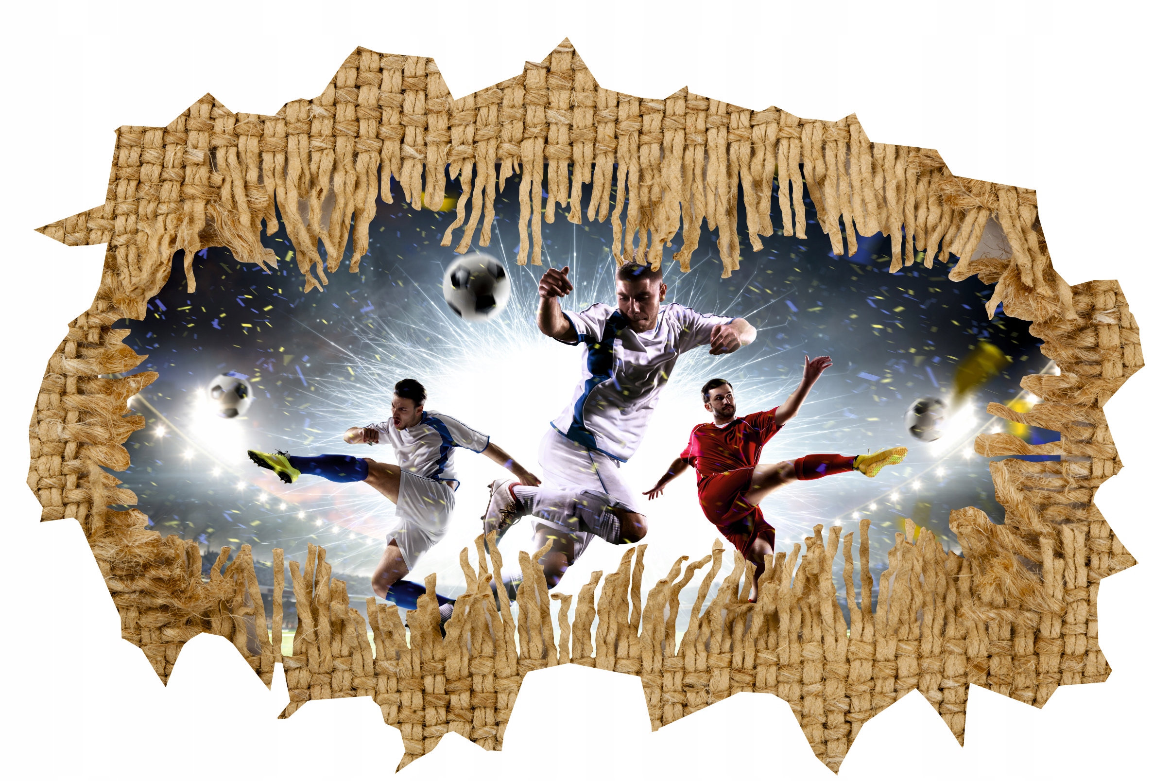 Naklejka samoprzylepna piłka nożna piłkarska 3D