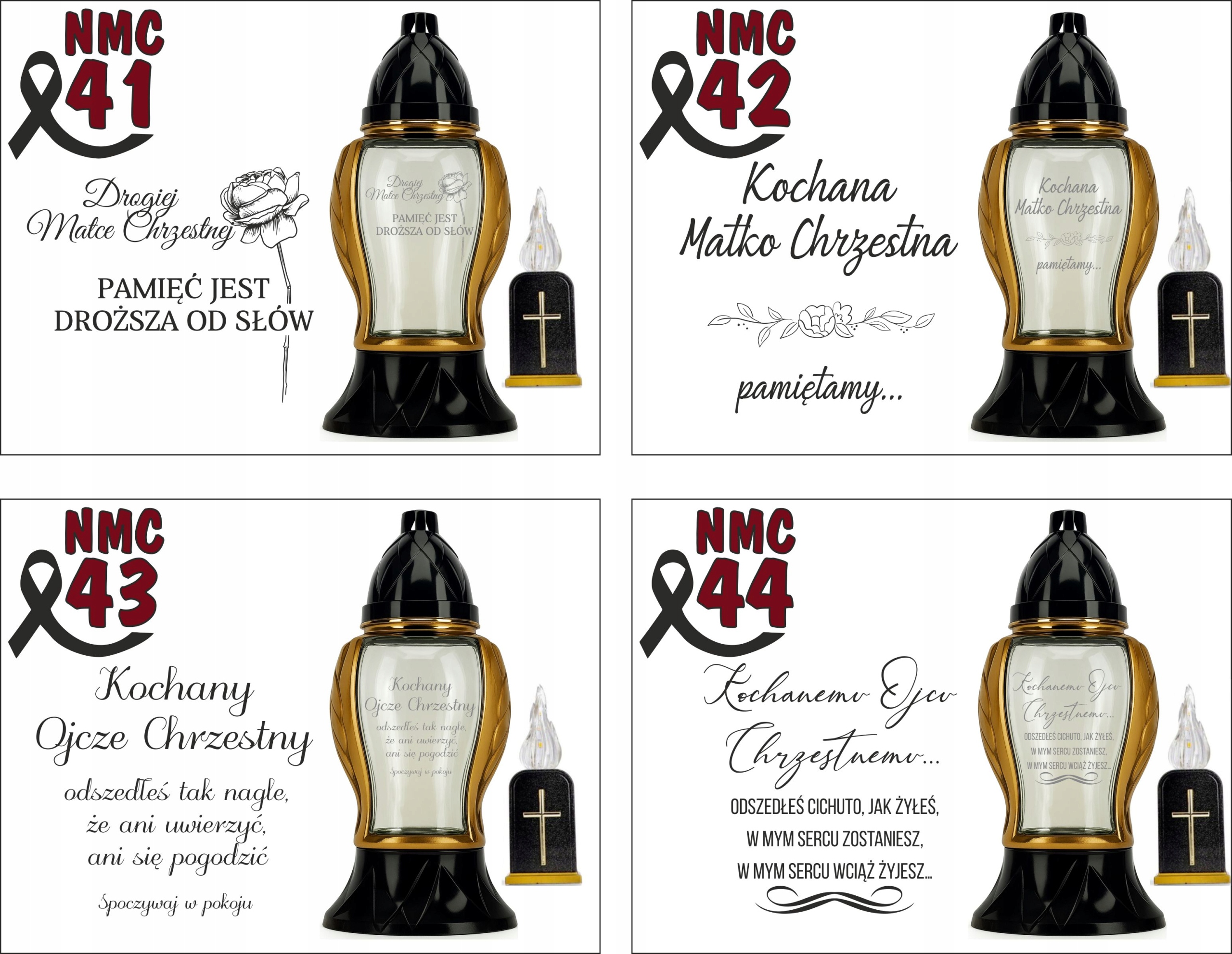 Ozdobny Znicz z Twoim grawerem Napisem Personalizowany dla dziadka