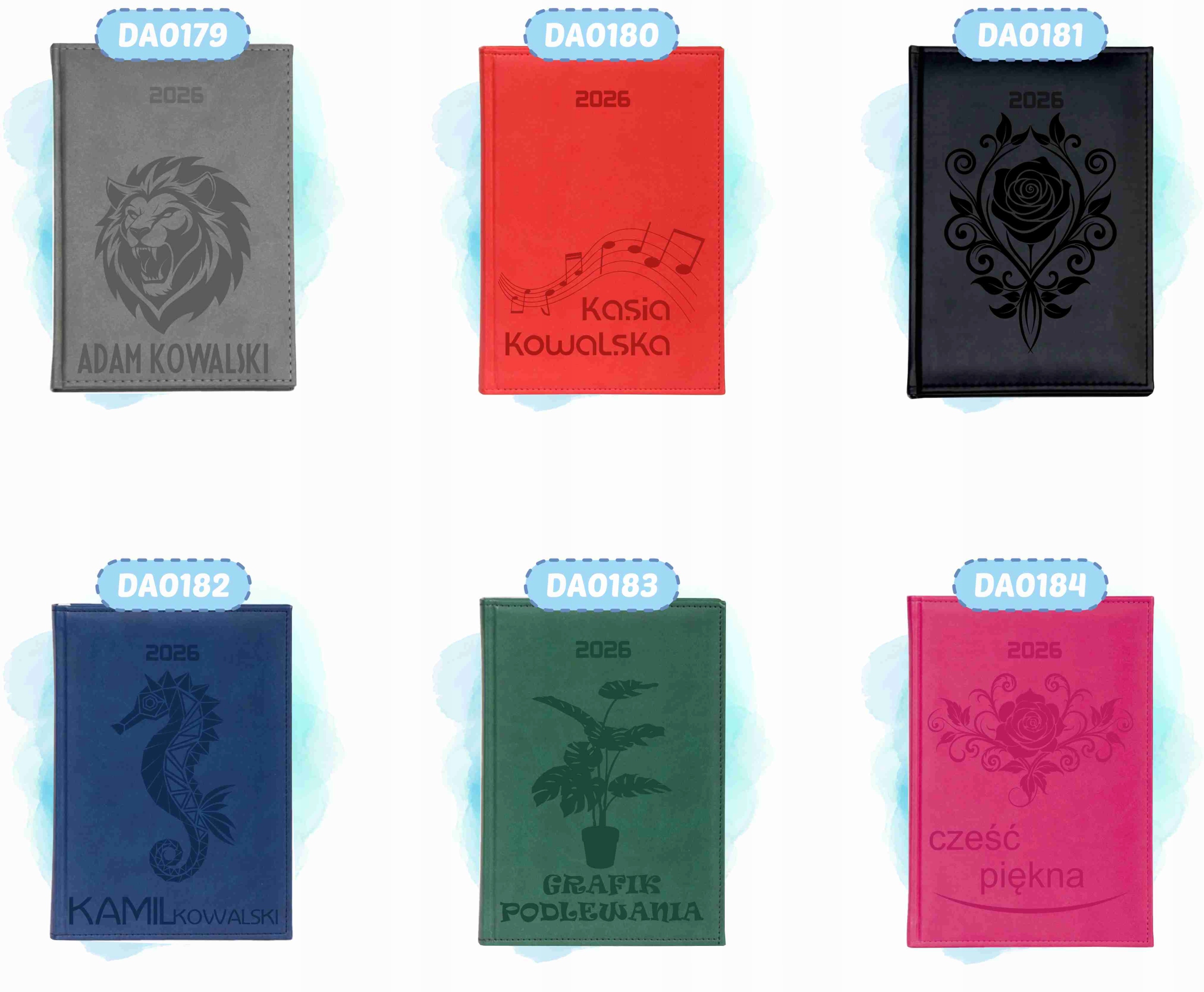 Kalendarz dzienny A4 2026 Planer prezent z grawerem DUŻY WYBÓR WZORÓW