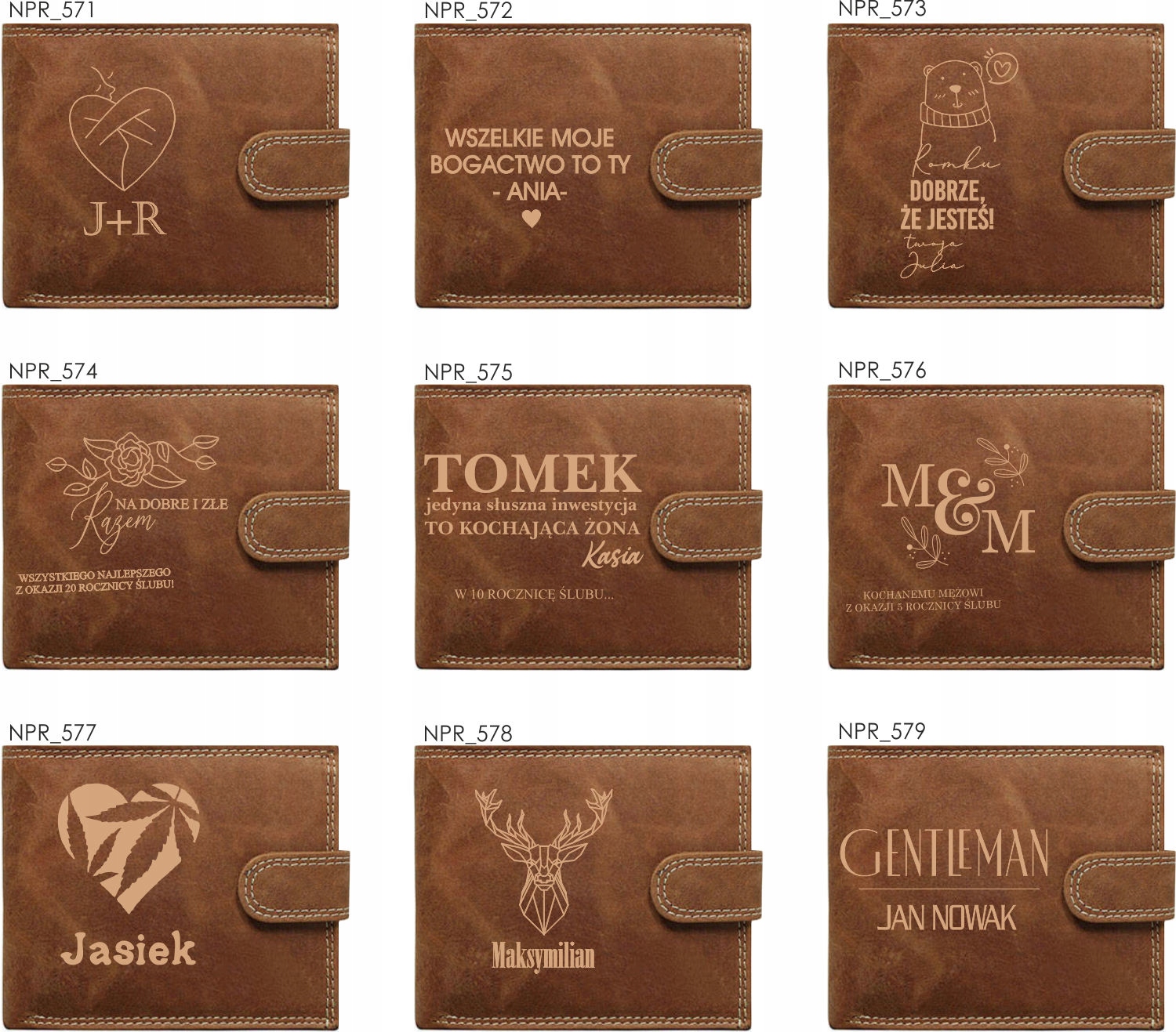 Elegancki portfel policjant WŁASNY TEKST + grawer