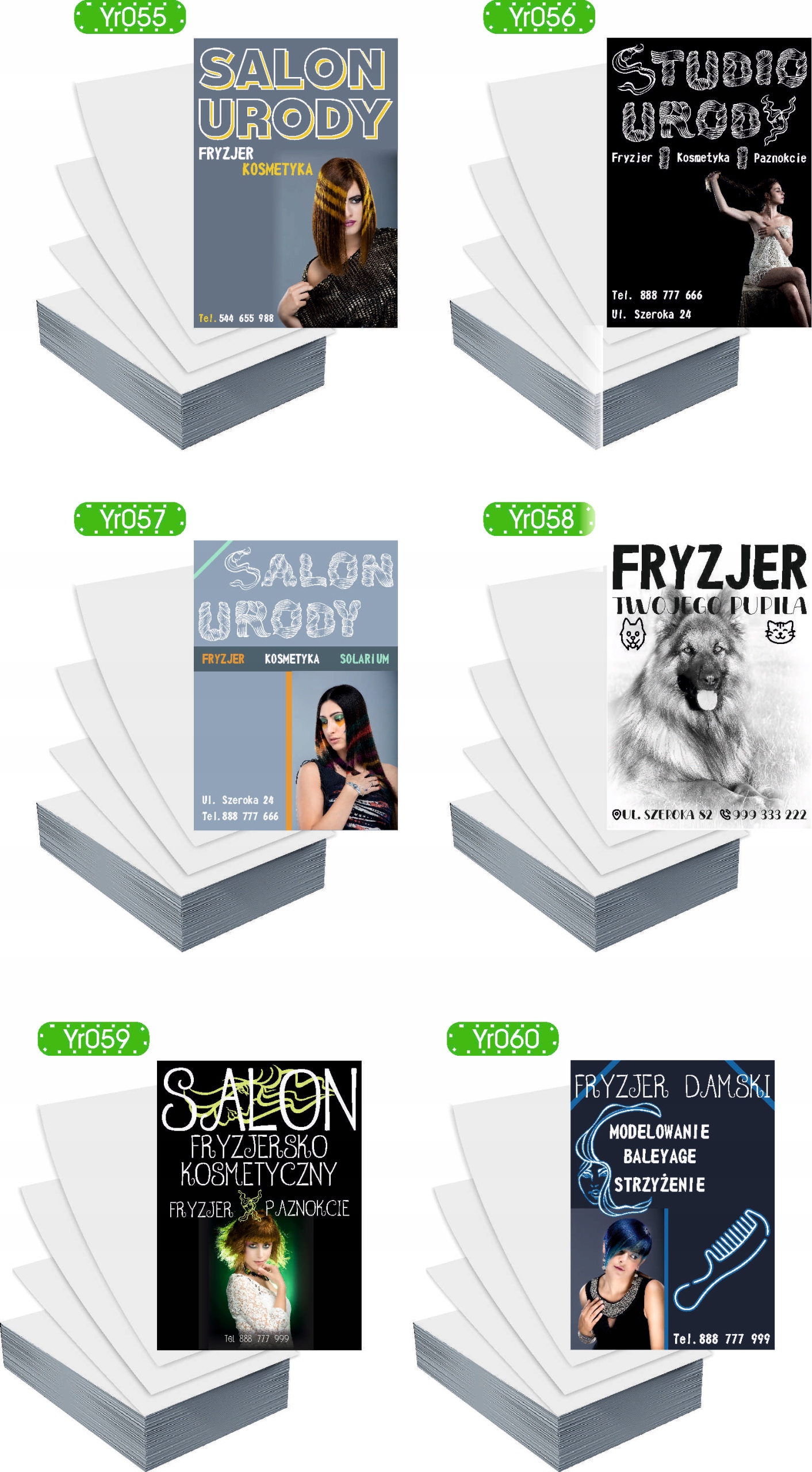 Ulotki A6 5000 szt reklamowe firmowe SALON URODY duży wybór wzorów