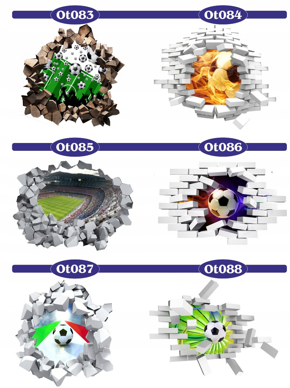 Naklejka samoprzylepna piłka nożna piłkarska 3D