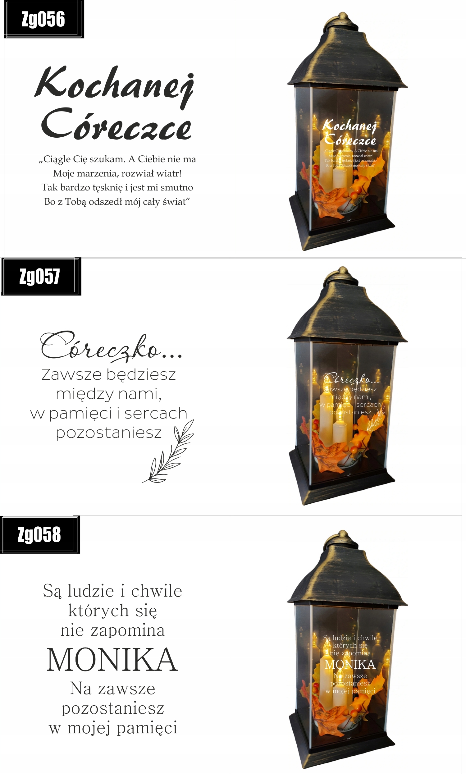 ZNICZ LAMPION z GRAWEREM dla Matki Chrzestnej