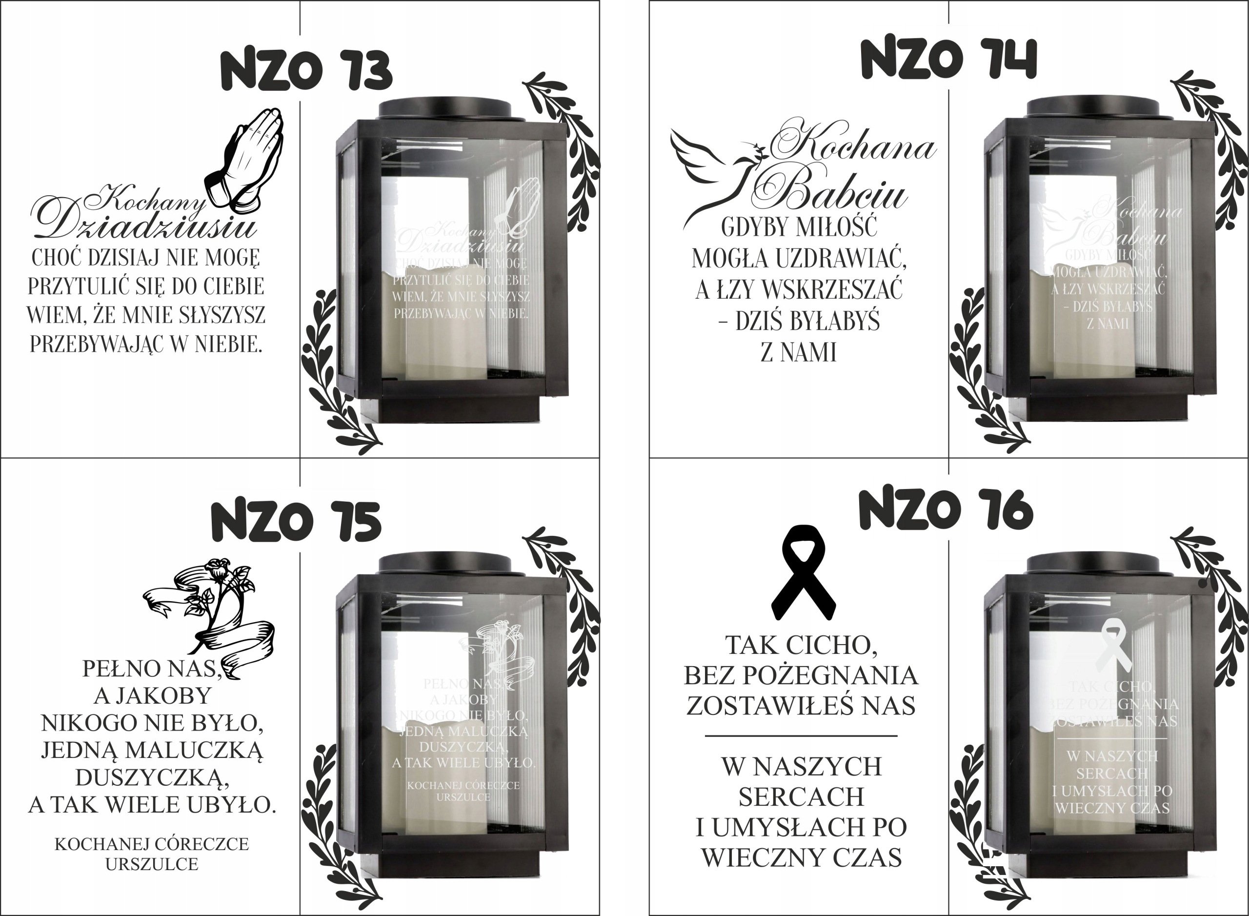 Znicz latarenka na grób z grawerem imię data dedykacja personalizowany wzór