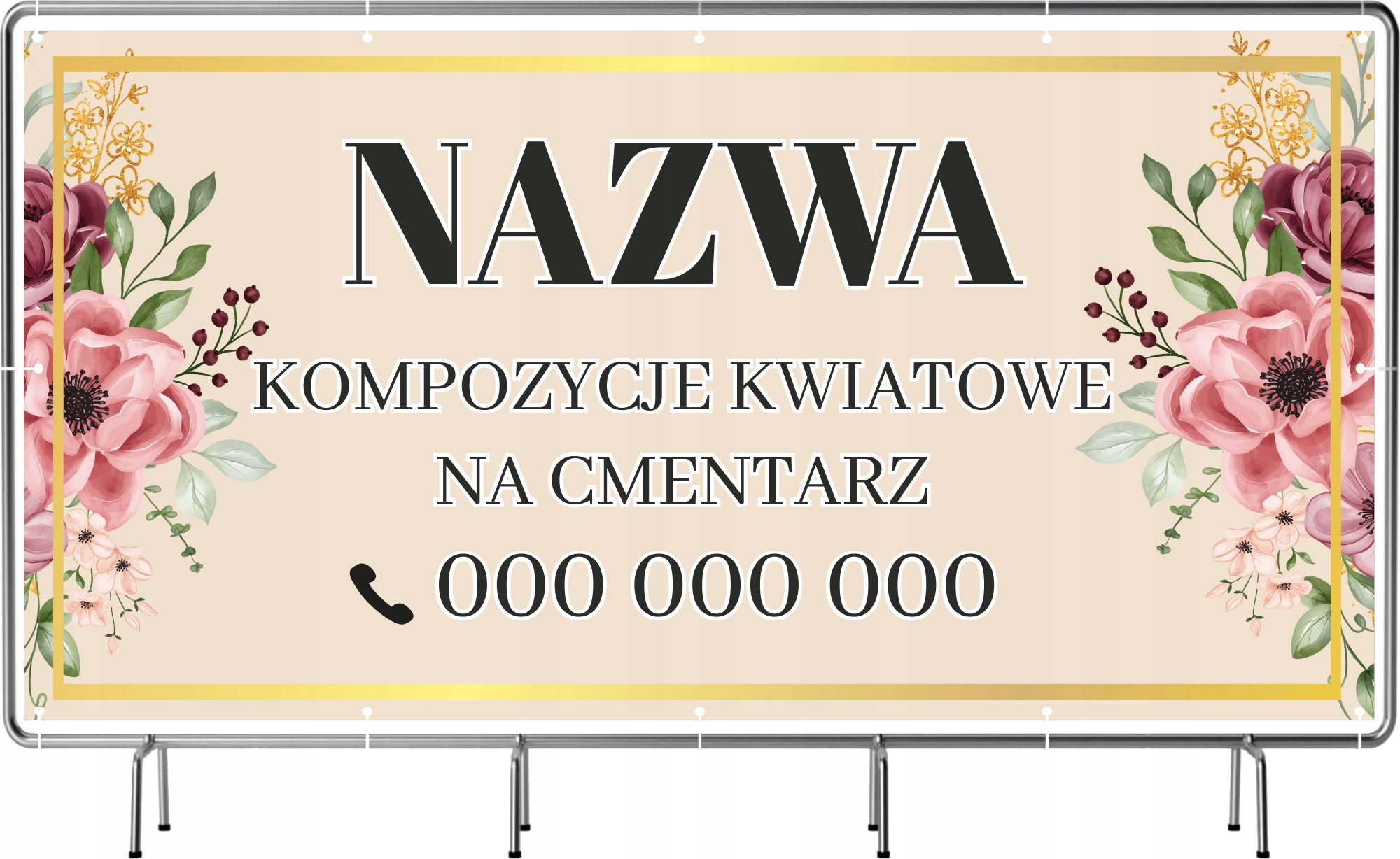 BANER REKLAMOWY 100x50cm gotowy projekt KOMPOZYCJE KWIATOWE plandeka