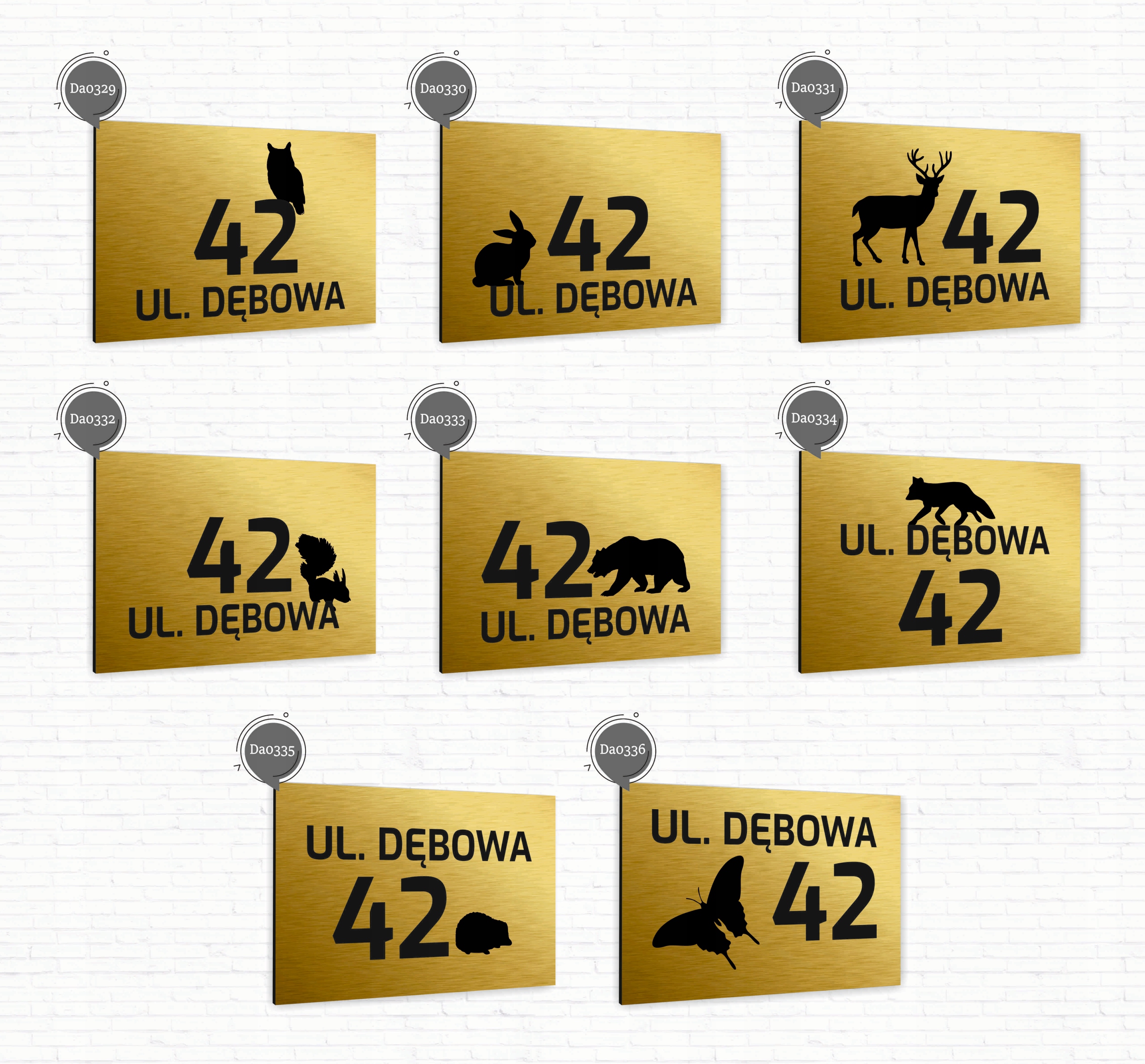 Tabliczka Tablica ADRESOWA srebrna DIBOND 30x20 numer domu ul. duży wybór