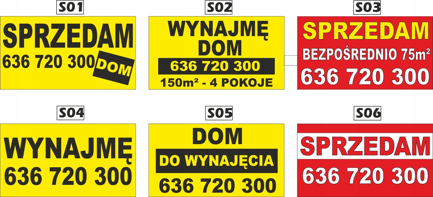 Tablica Szyld SPRZEDAM Wynajmę Działkę 100x50cm