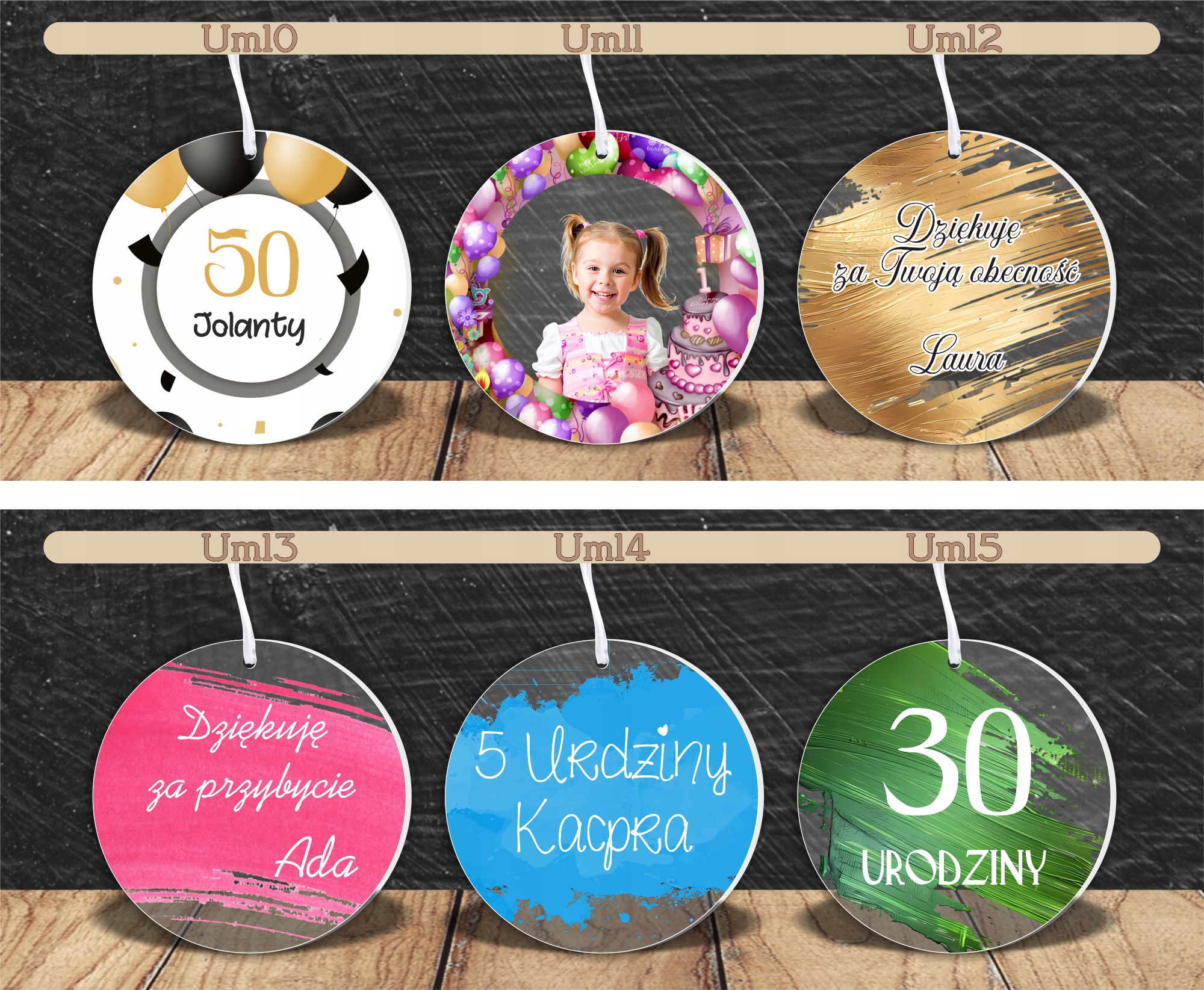 MEDAL z PLEXI nadrukiem UV PODZIĘKOWANIE DLA GOŚCI NA ŚLUB TWÓJ NAPIS