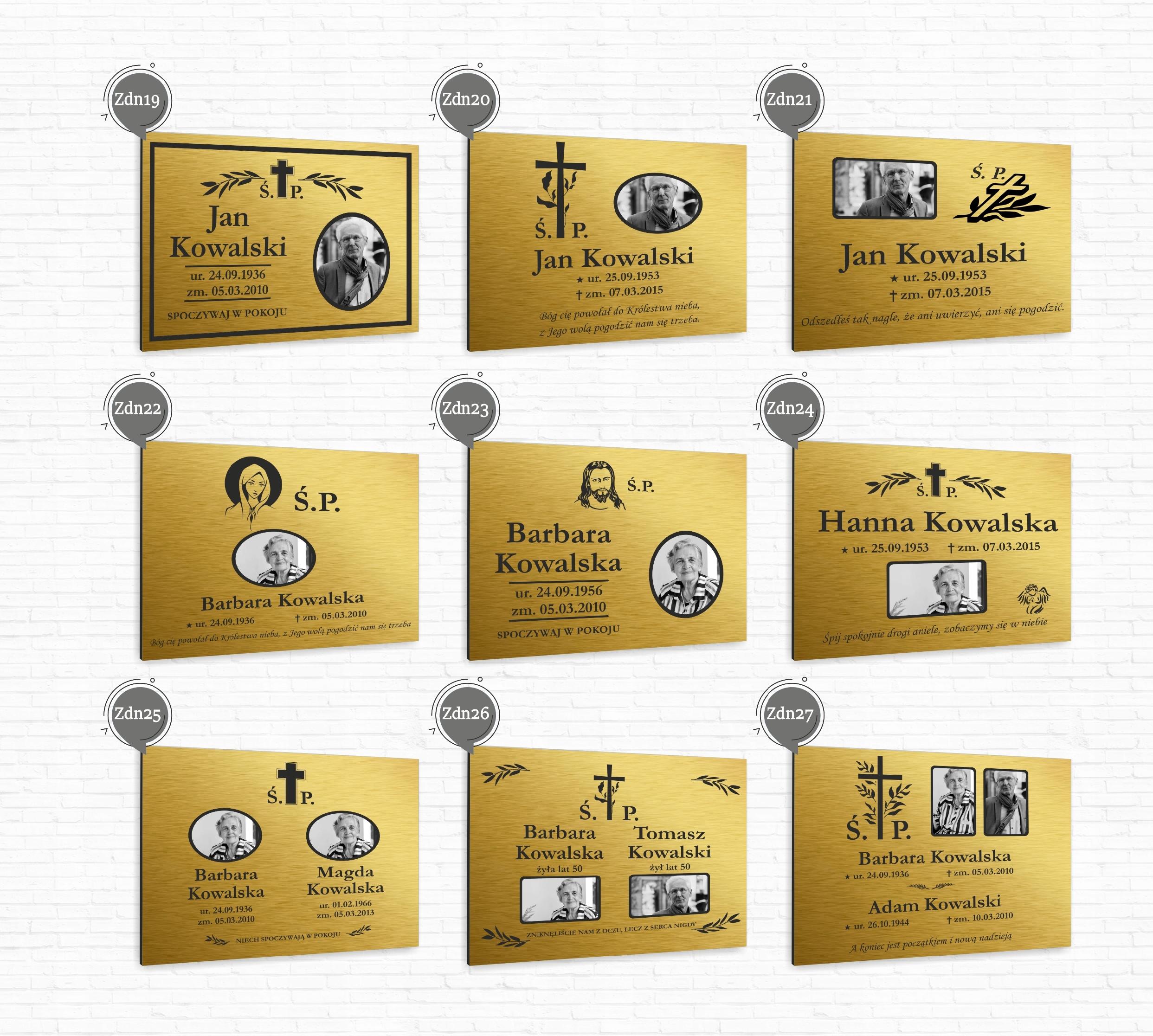 TABLICZKA NAGROBNA NAGROBKOWA ze zdjęciem ALUMINIOWA DIBOND UV 40x30 cm