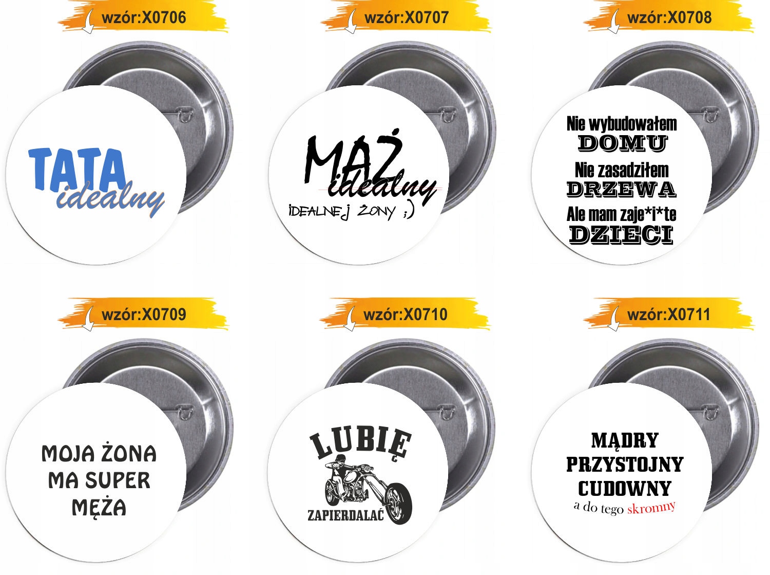 Przypinki buttony SUPER CHŁOPAK znaczki z grafiką