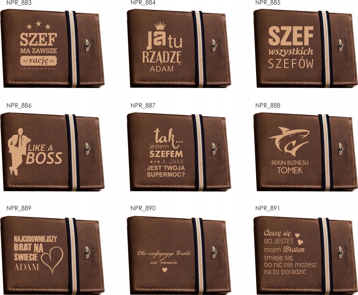 Portfel grawerowany ZAWODY dużo wzorów + perfumy