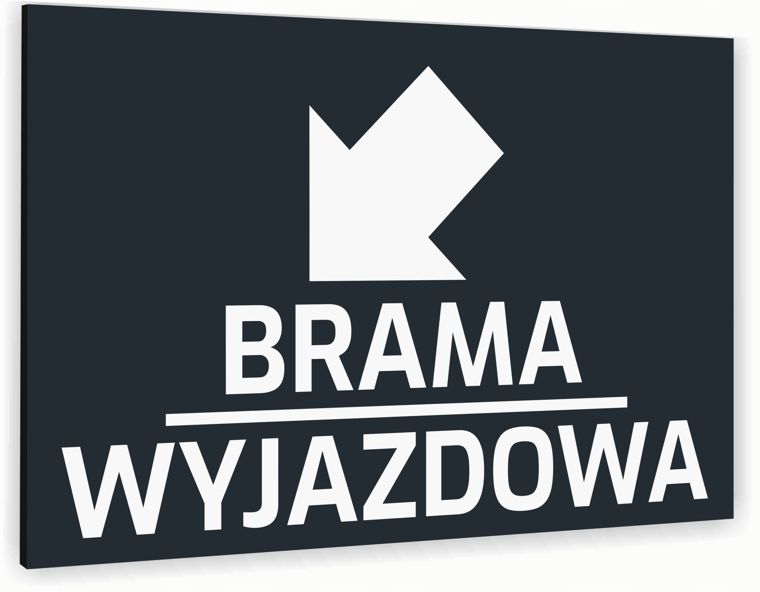 Tabliczka znak informacyjny 20x15 Antracyt BRAMA WYJAZDOWA Aluminiowa