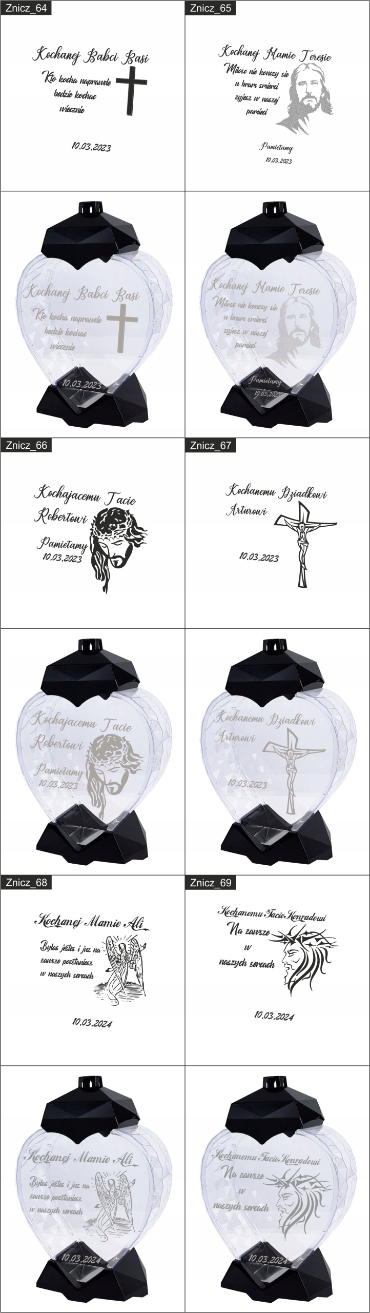 DUŻY ZNICZ Z GRAWEREM DEDYKACJA DLA kuzynki cioci