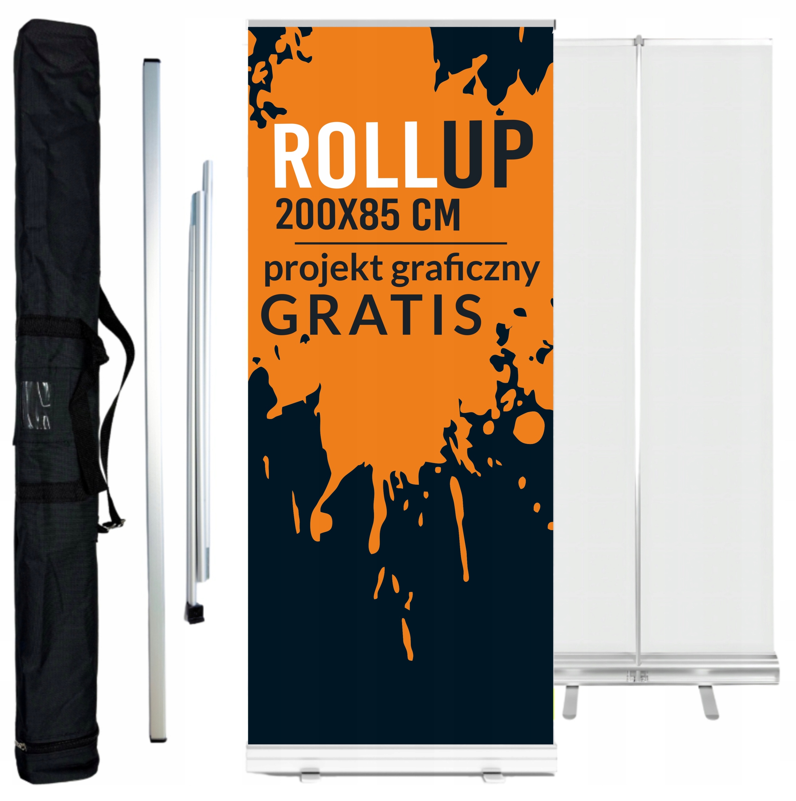 Roll up reklamowy 200x85cm REKLAMA z TWOIM LOGO BANER projekt w cenie