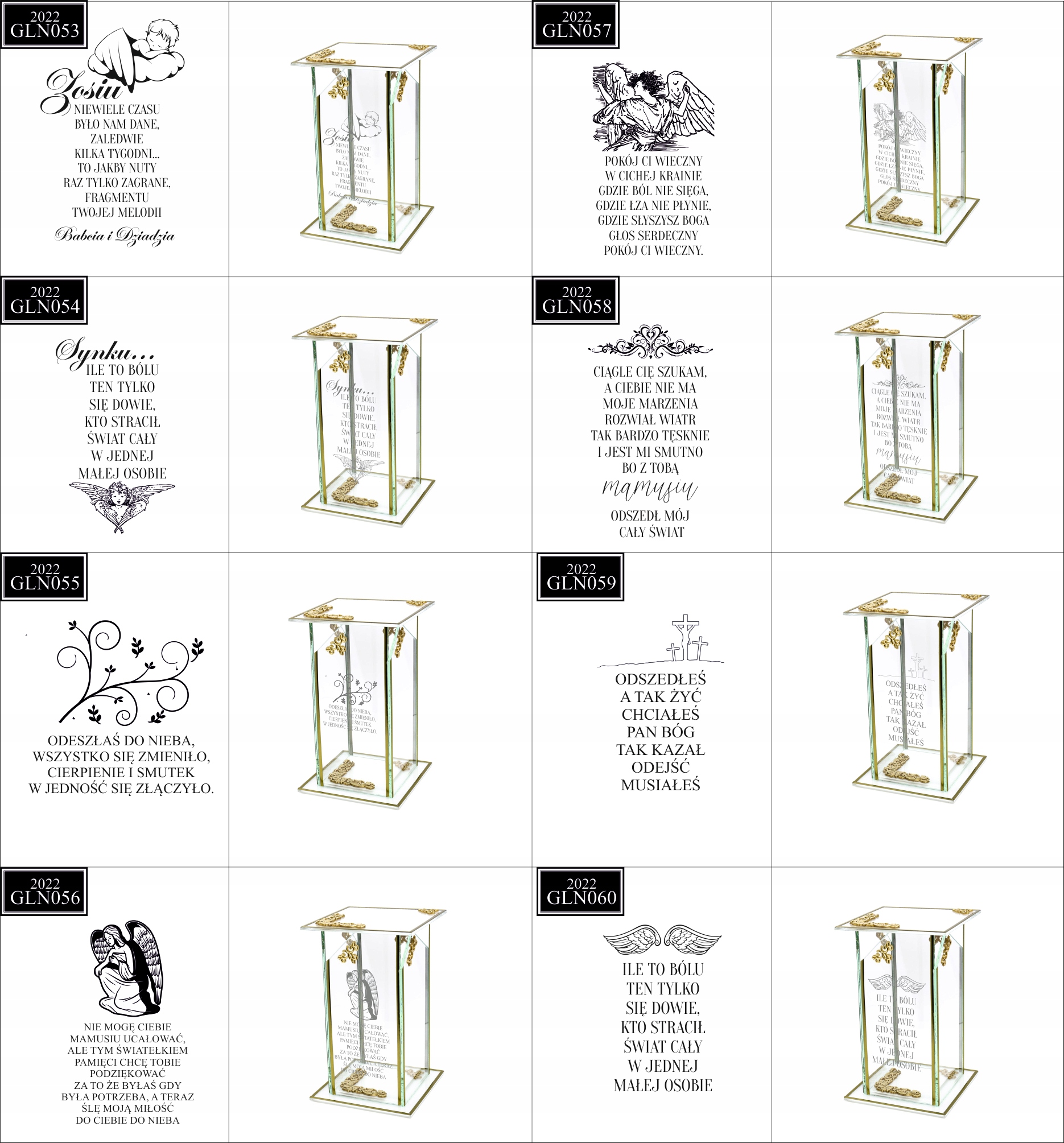 Ekskluzywny znicz szklany złoto biały PERSONALIZOWANY GRAWER dla SYNA