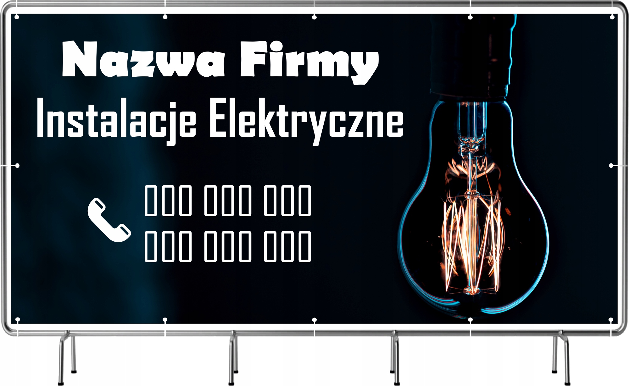 BANER REKLAMOWY na siatce mesh 200x100 cm projekt INSTALACJE ELEKTRYCZNE