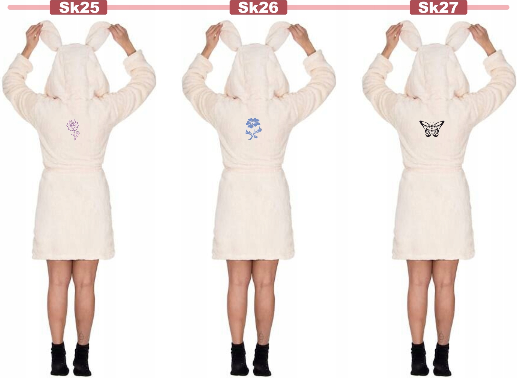 SZLAFROK DAMSKI z uszami Z HAFTEM rozmiar L/XL DLA ŻONY TWÓJ NAPIS