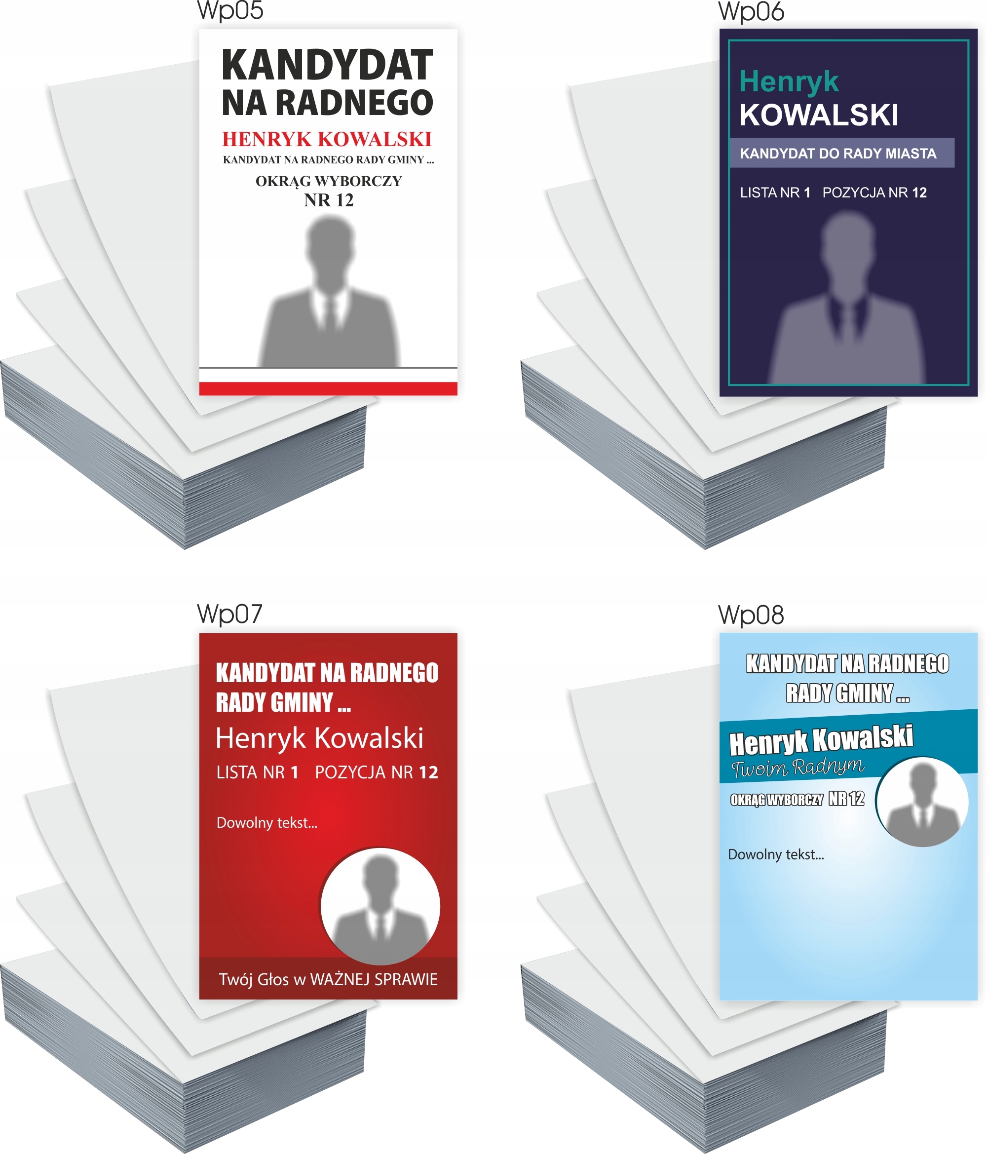 Ulotki A6 wyborcze 5000 szt WYBORY KANDYDAT na WÓJTA gminy + PROJEKT GRATIS