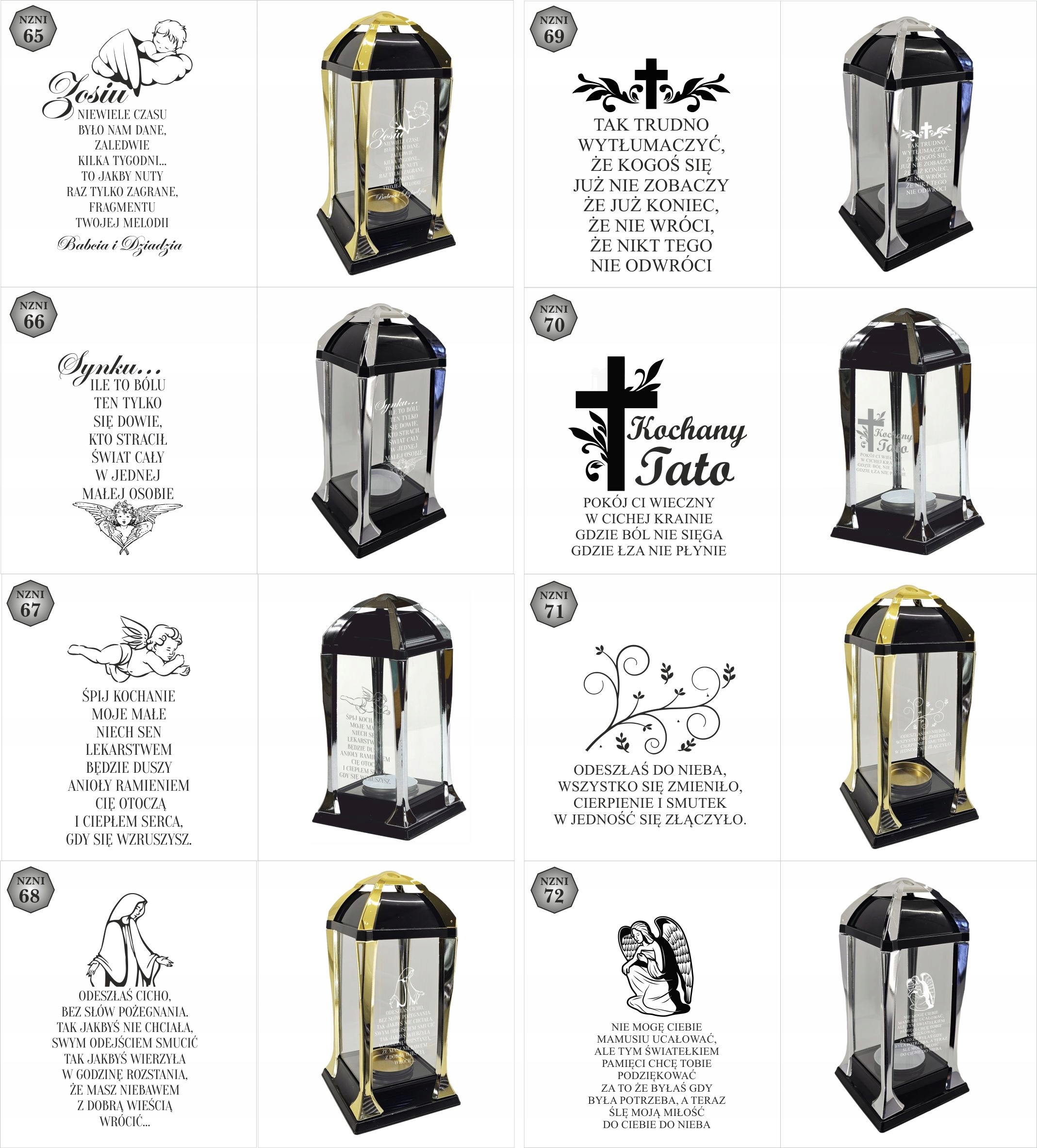 Znicz personalizowany świąteczny elegancka latarenka z grawerem