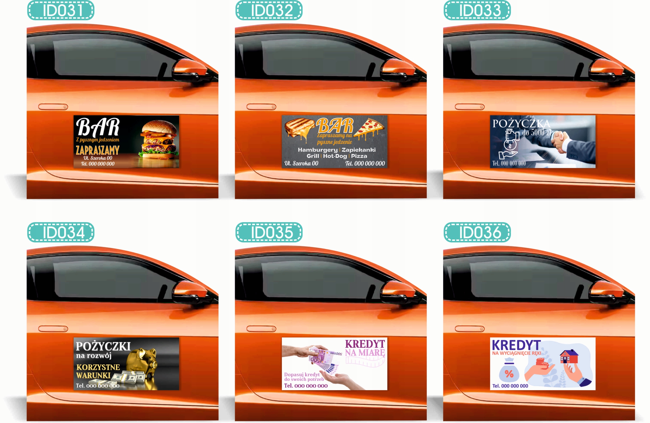 Magnes na samochód reklama magnetyczna 60x30 APARTAMENTY DO WYNAJĘCIA