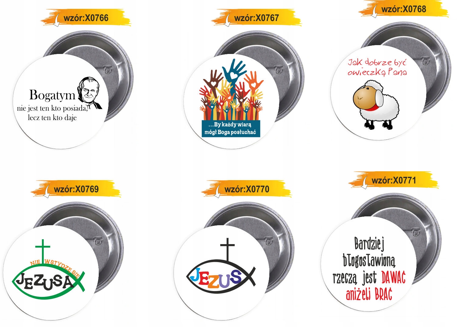 Przypinki buttony RELIGIJNE - BÓG JEST DOBRY