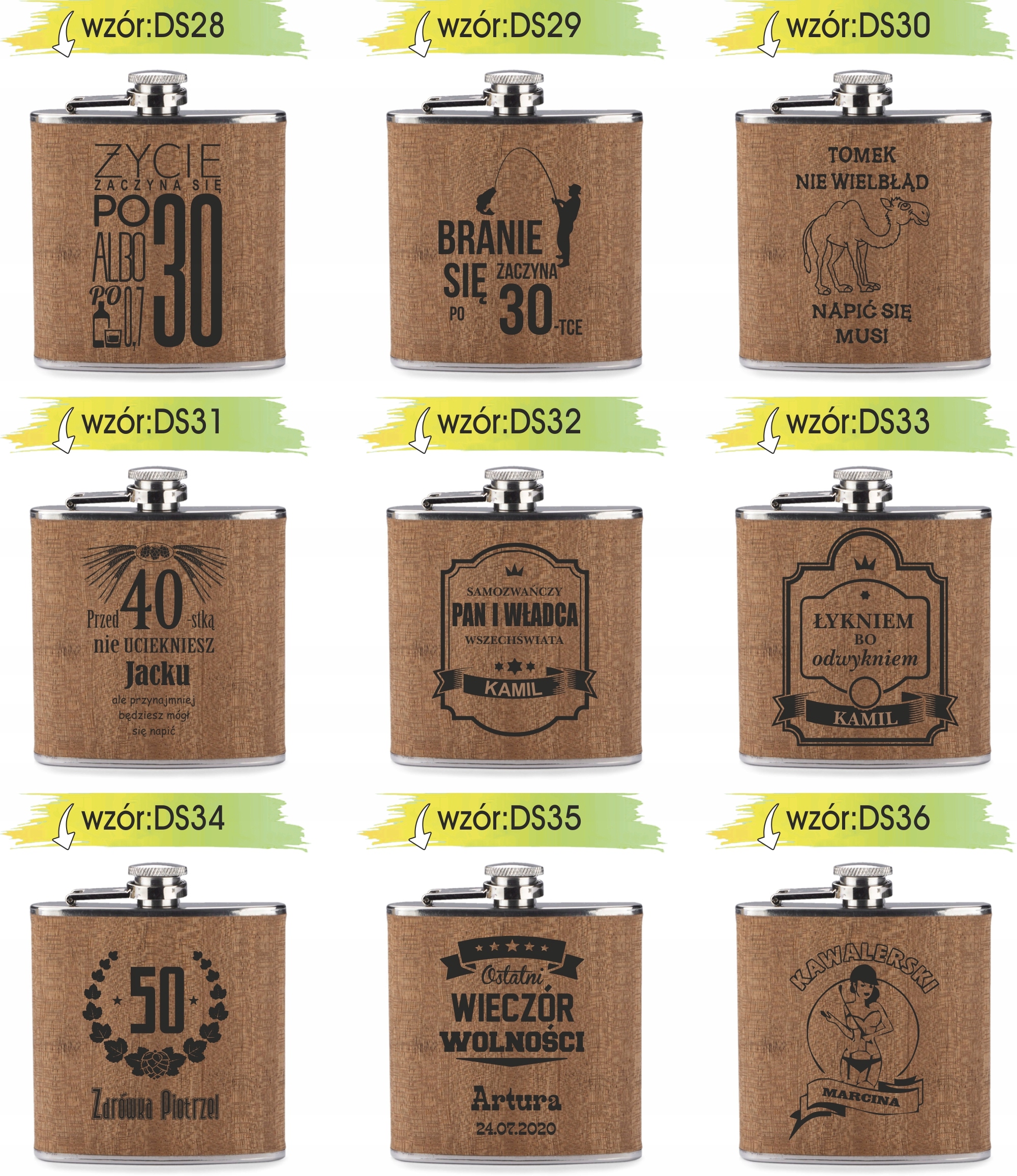 GRAWER Piersiówka 200 ml personalizowany prezent dla chłopaka