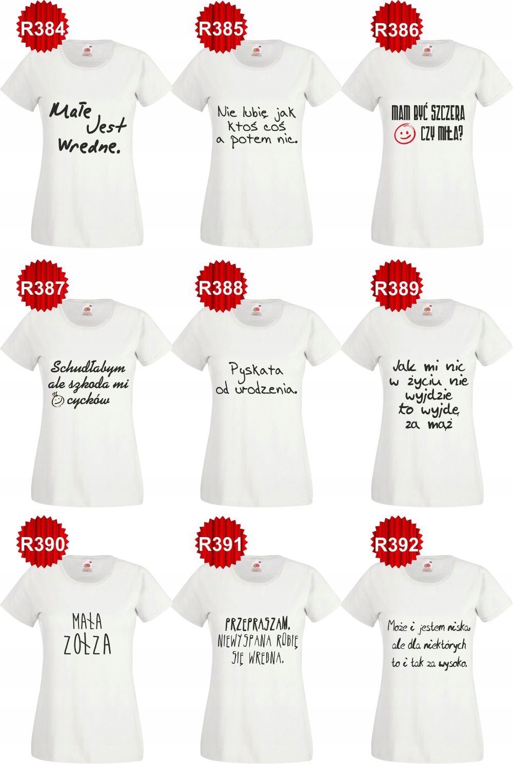 Koszulka T-SHIRT tekst Mała Mi nadruk SCHUDŁABYM