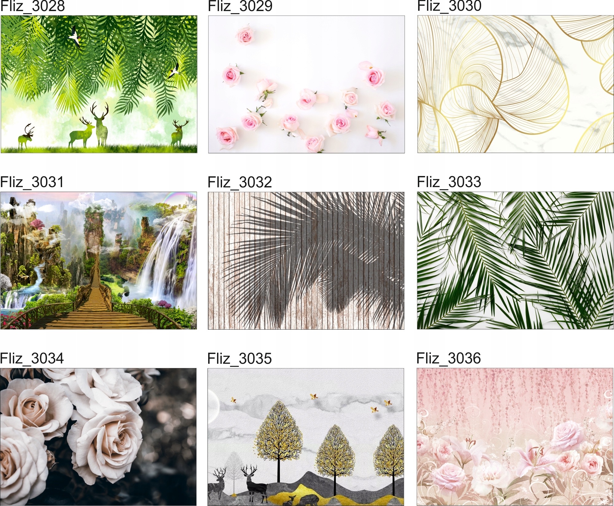 FOTOTAPETA mur ściana w liściach rośliny natura