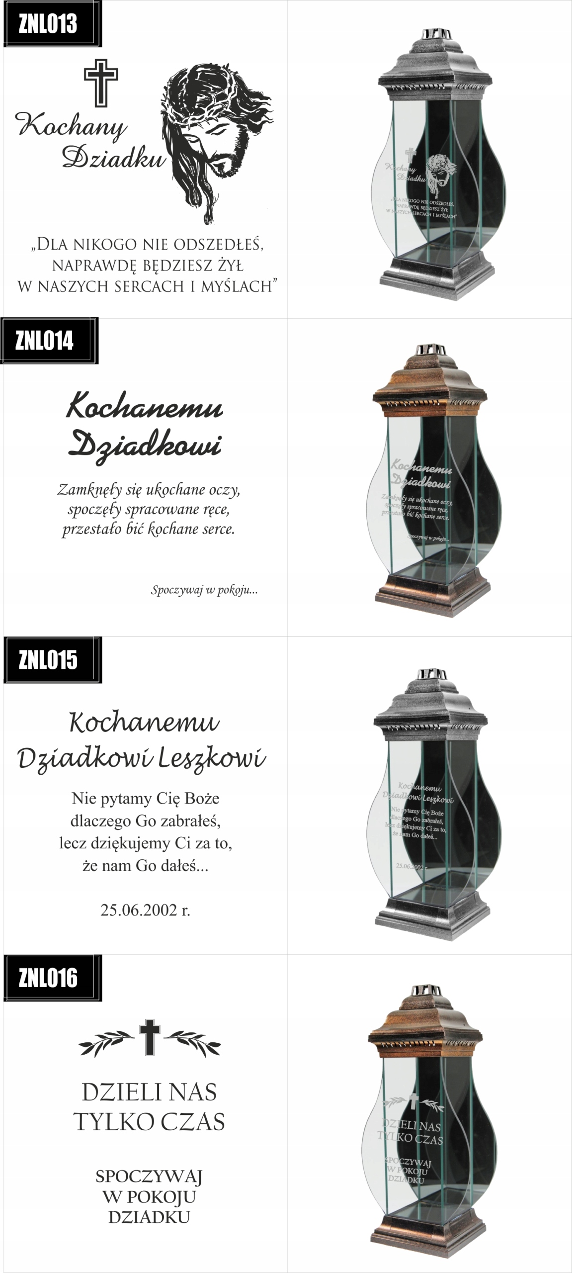 ZNICZ kapliczka z napisem GRAWEREM dla Dziadka