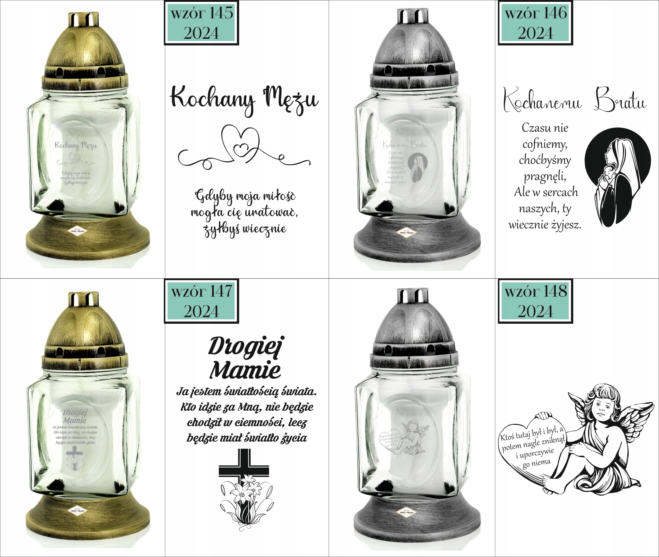 ZNICZ szklany GRAWER KAPLICZKA personalizowany TWÓJ NAPIS dla babci dziadka