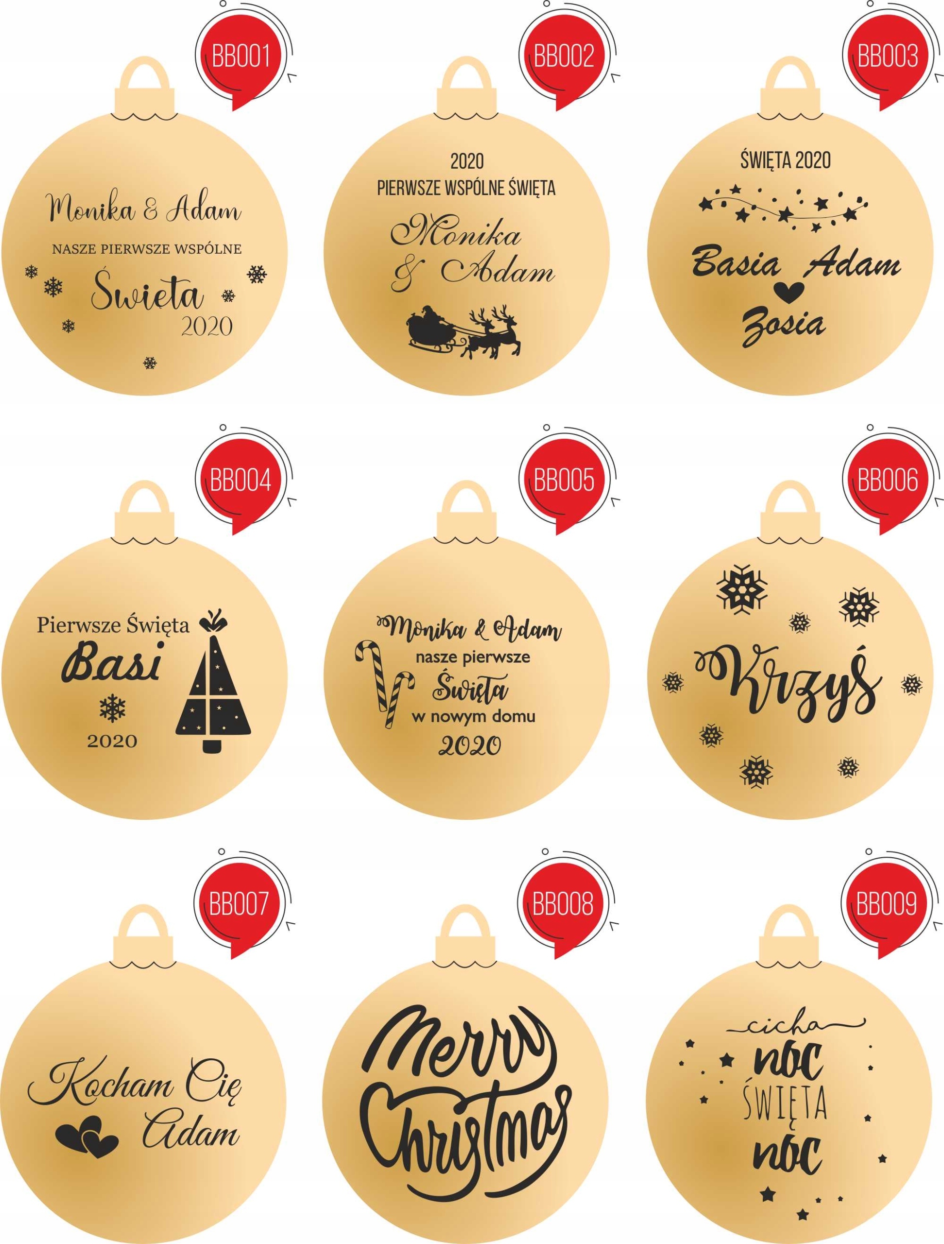 Bombka z imieniem imię srebrna złota napis grawer