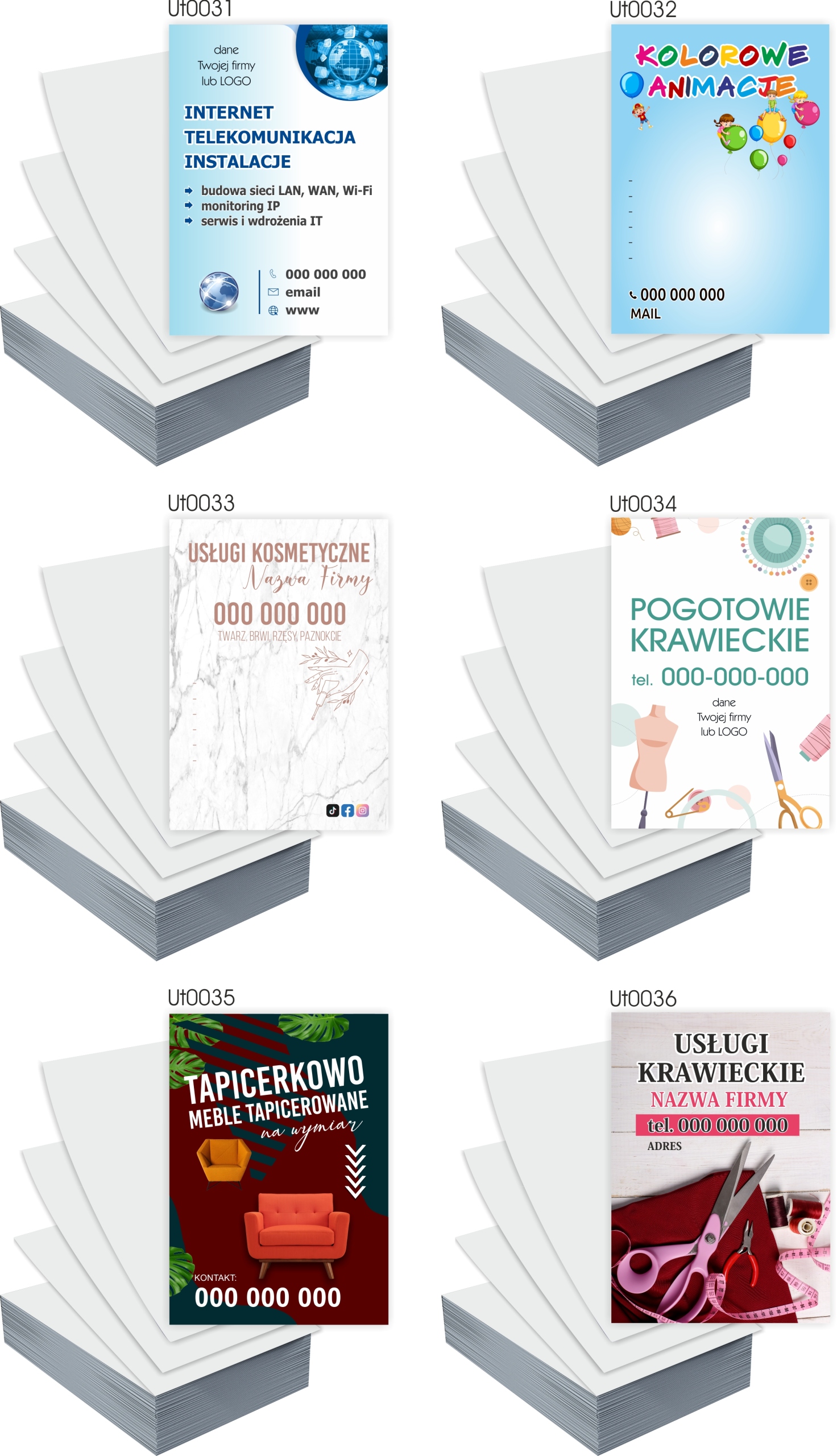 Ulotki A6 reklamowe firmowe USŁUGI ELEKTRYCZNE PROJEKT GRATIS 5000 szt