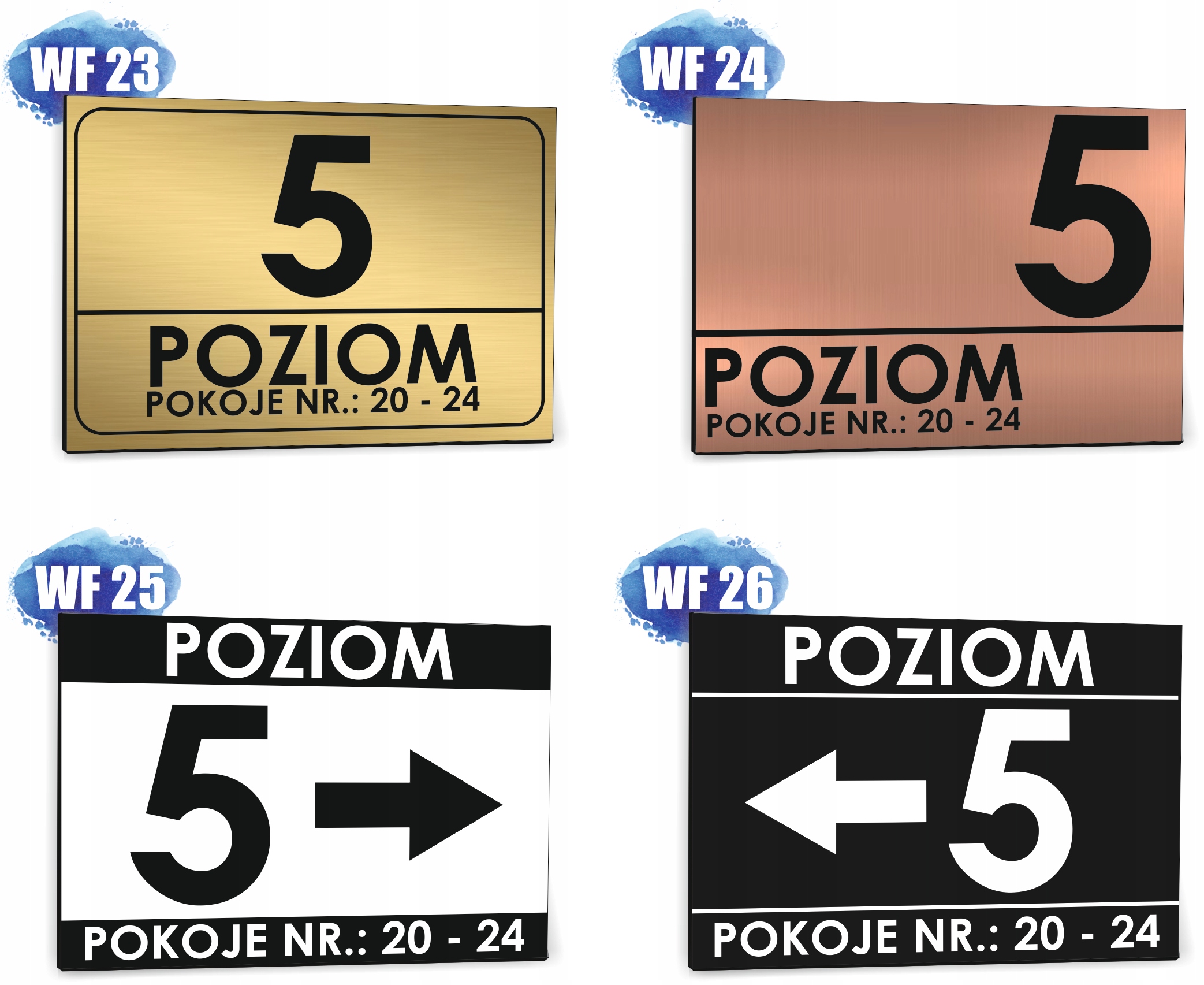 Tabliczka Tablica piętrowa dibond 30x20 cm NUMER POKOJI POZIOMU