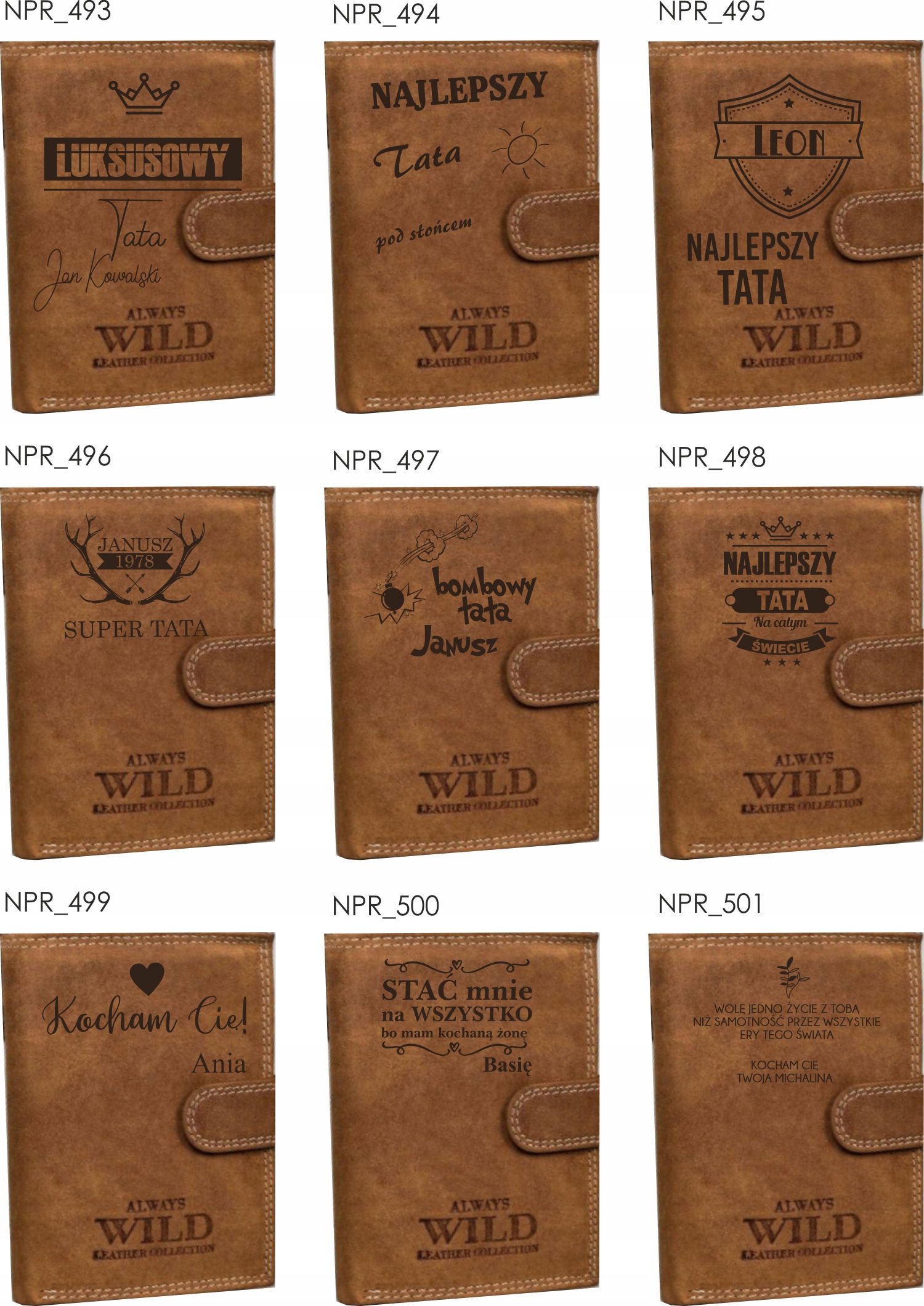 Portfel grawerowany SKÓRZANY podziękowanie prezent