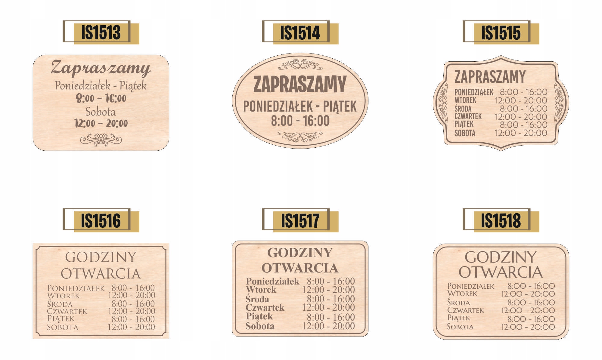 Grawer TABLICZKA DREWNIANA zapraszamy godziny otwarcia A5 personalizowana