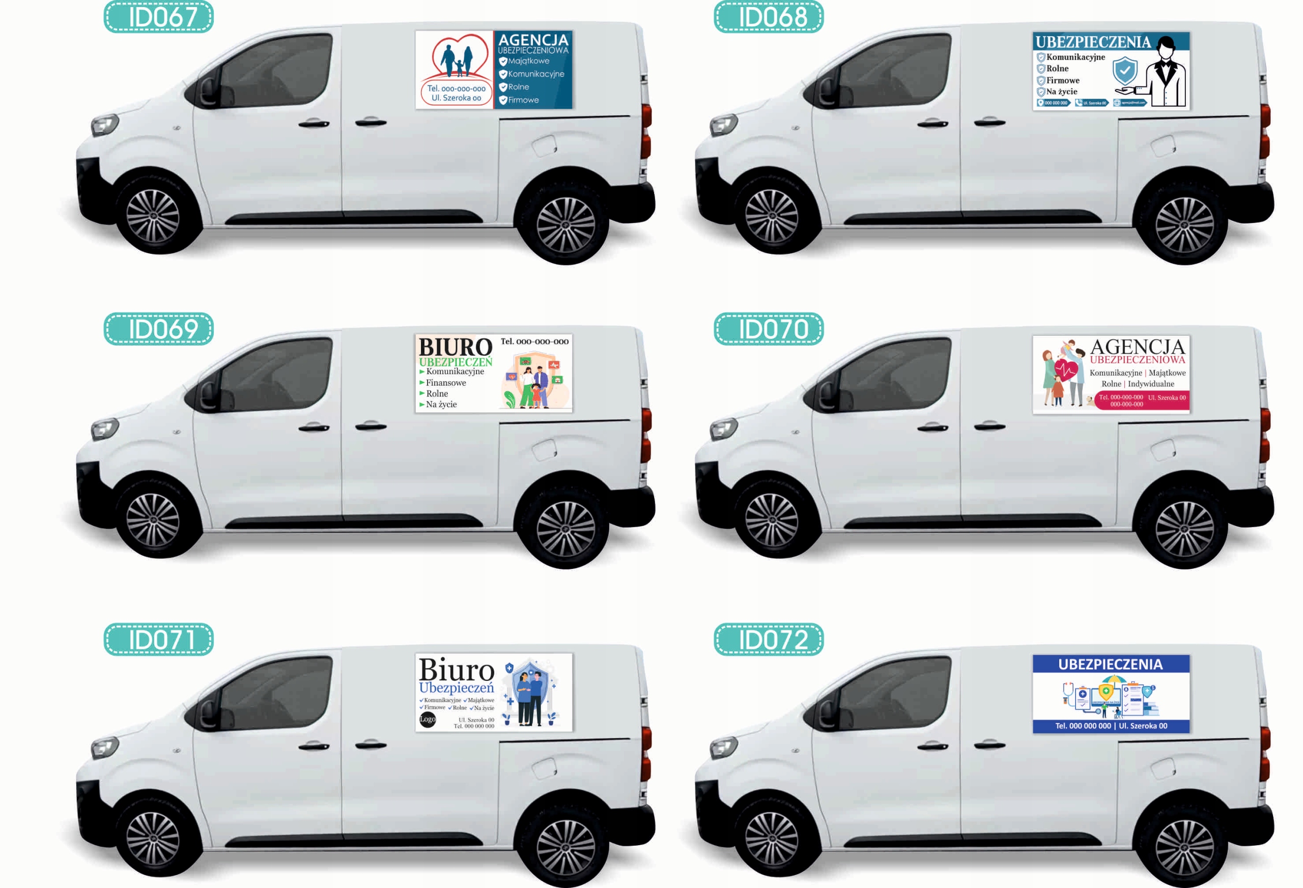 Reklama Naklejka na samochód RÓŻNE WZORY do wyboru UBEZPIECZENIA