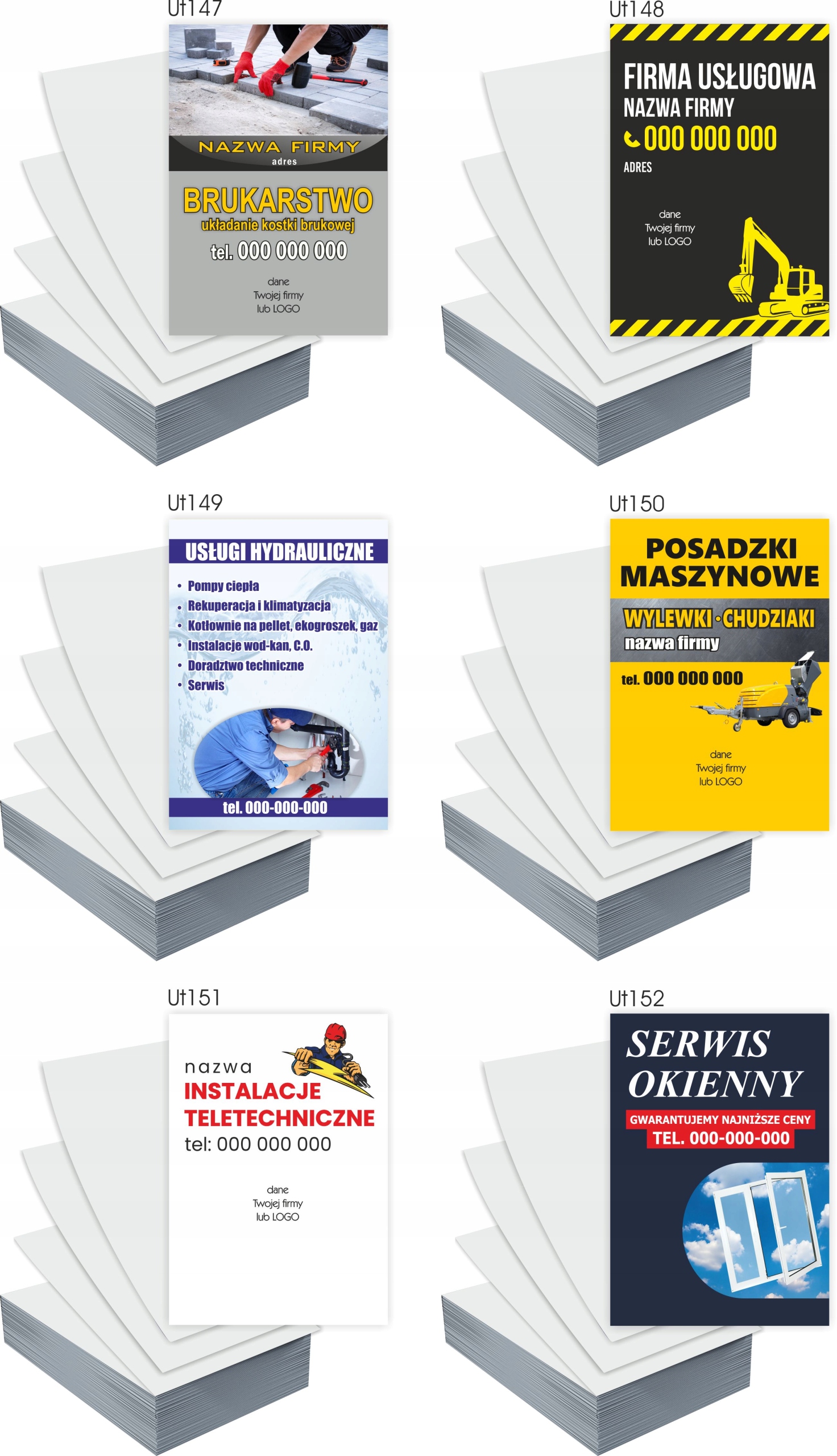 Ulotki A5 1000 szt firmowe USŁUGI BUDOWLANE REMONTOWE + PROJEKT GRATIS