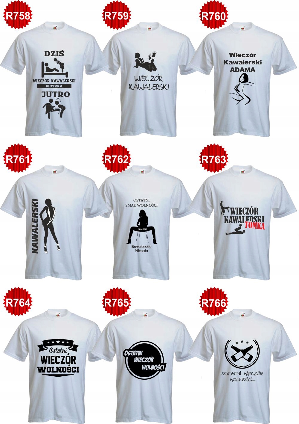 krawat KOSZULKA t-shirt na WIECZÓR KAWALERSKI