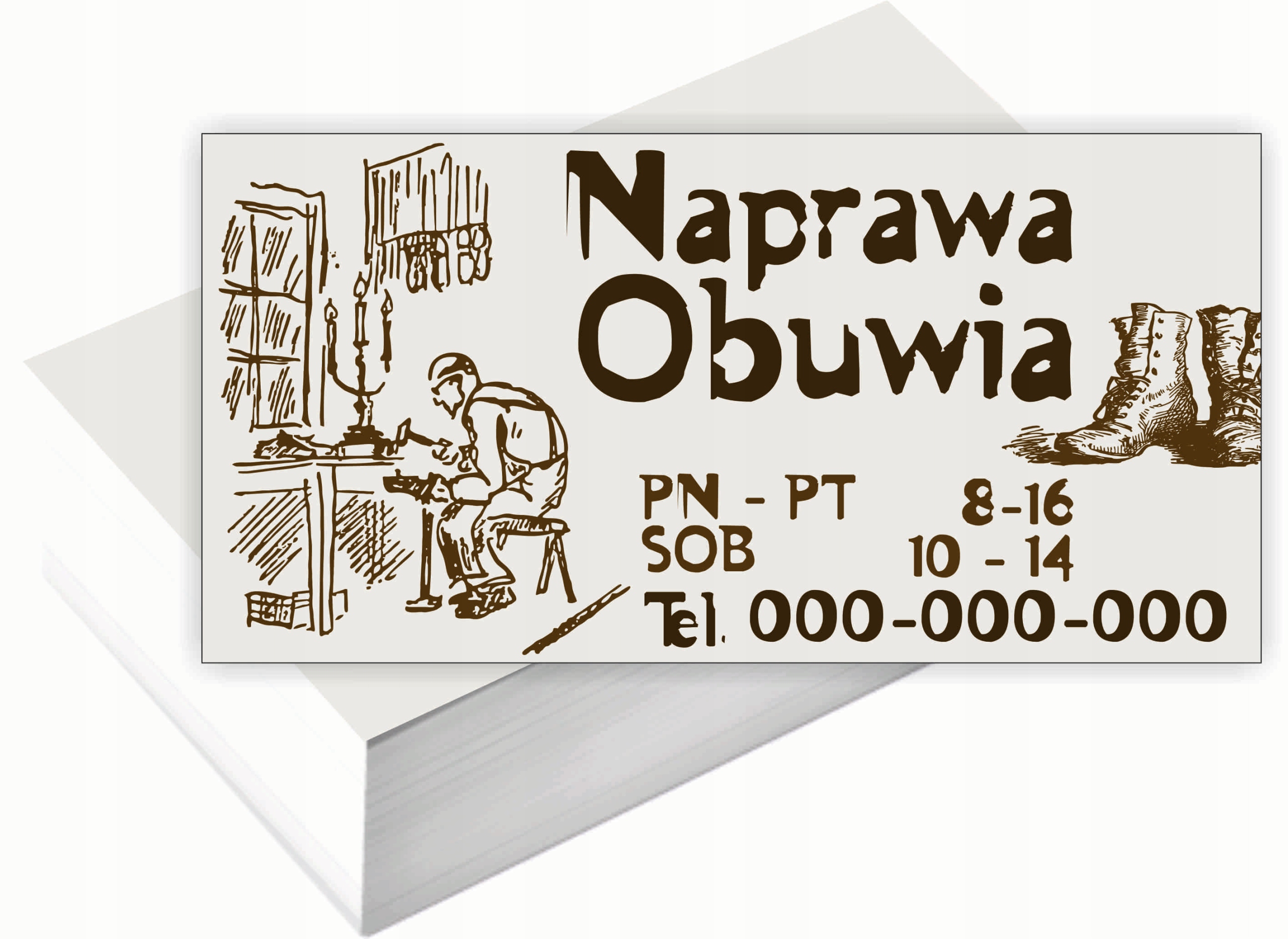 Wizytówki firmowe Foliowane 1000szt wiele różnych wzorów NAPRAWA OBUWIA