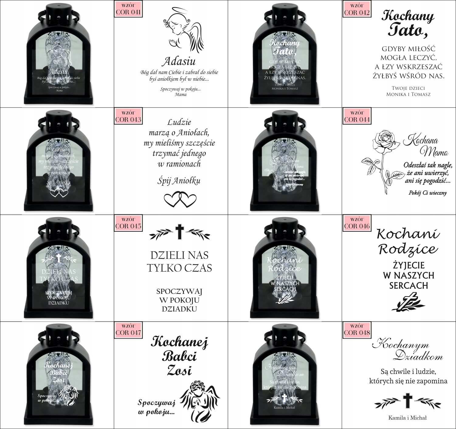 Latarenka LED znicz czarny z grawerem personalizowany DLA PRZYJACIELA