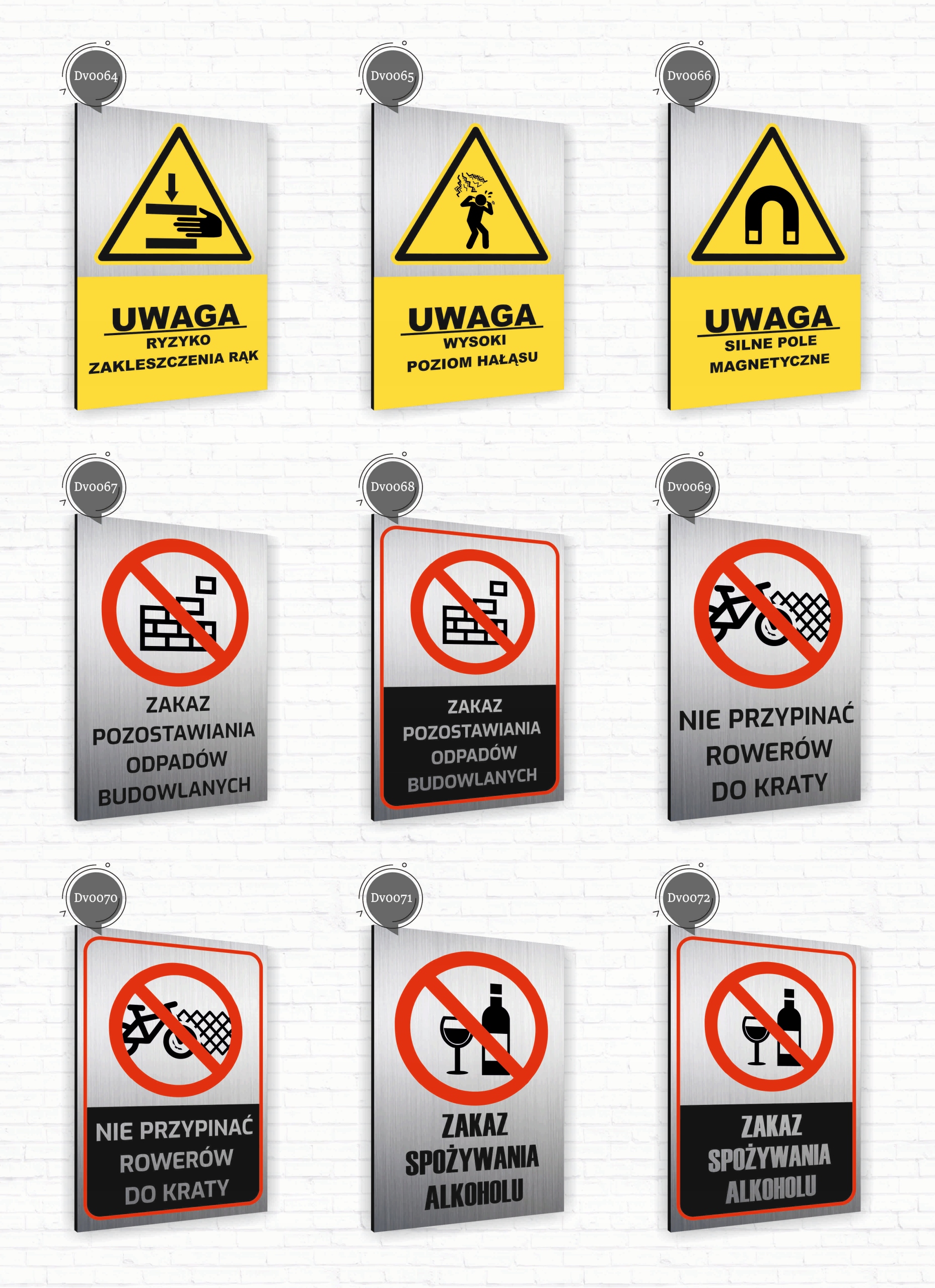 Tabliczka znak informacyjny 40x30 Srebrna UWAGA ŚLISKO Dibond NADRUK UV