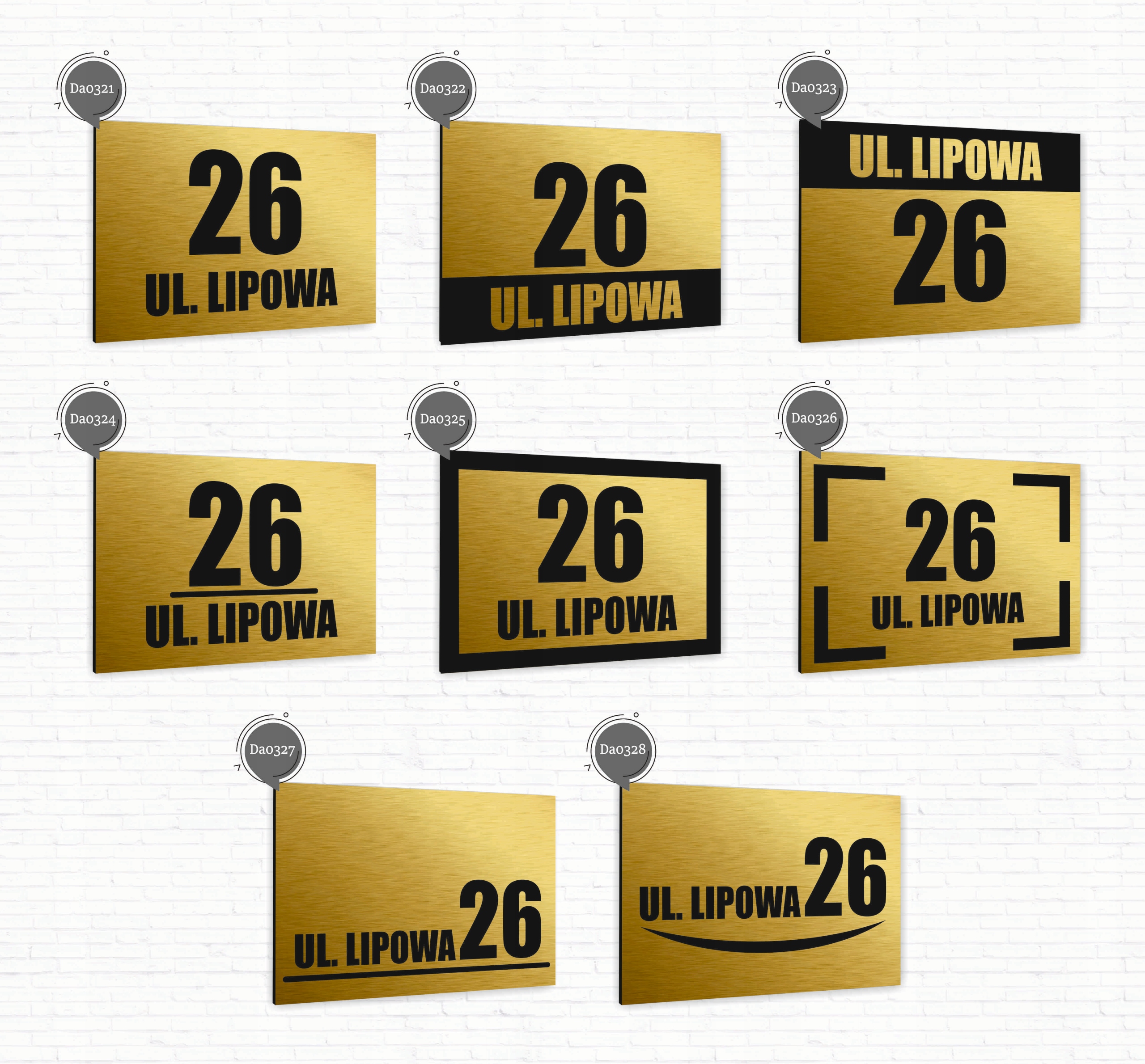 Tabliczka Tablica ADRESOWA złota DIBOND 30x20 numer domu ul. duży wybór