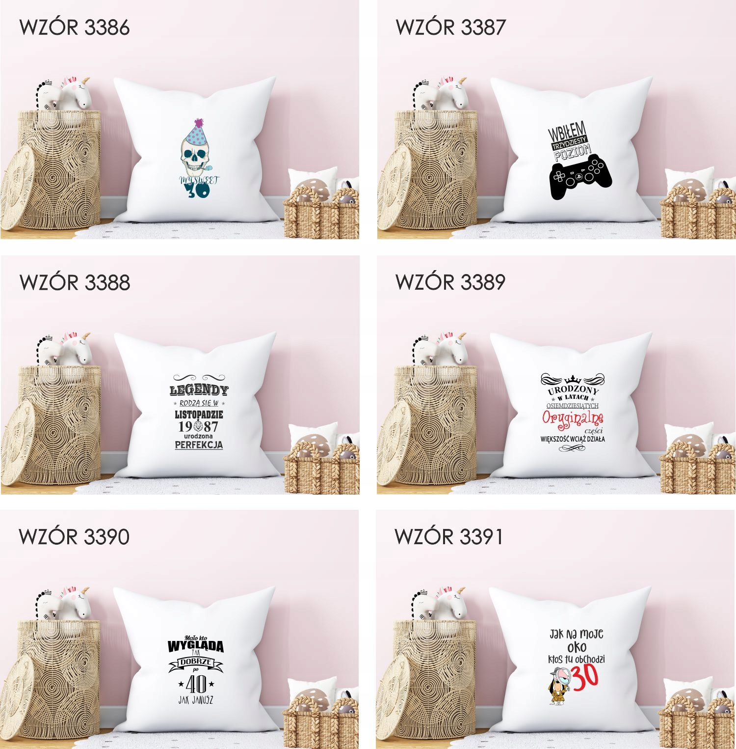 Poduszka z nadrukiem WBIŁEM TRZYDZIESTY POZIOM