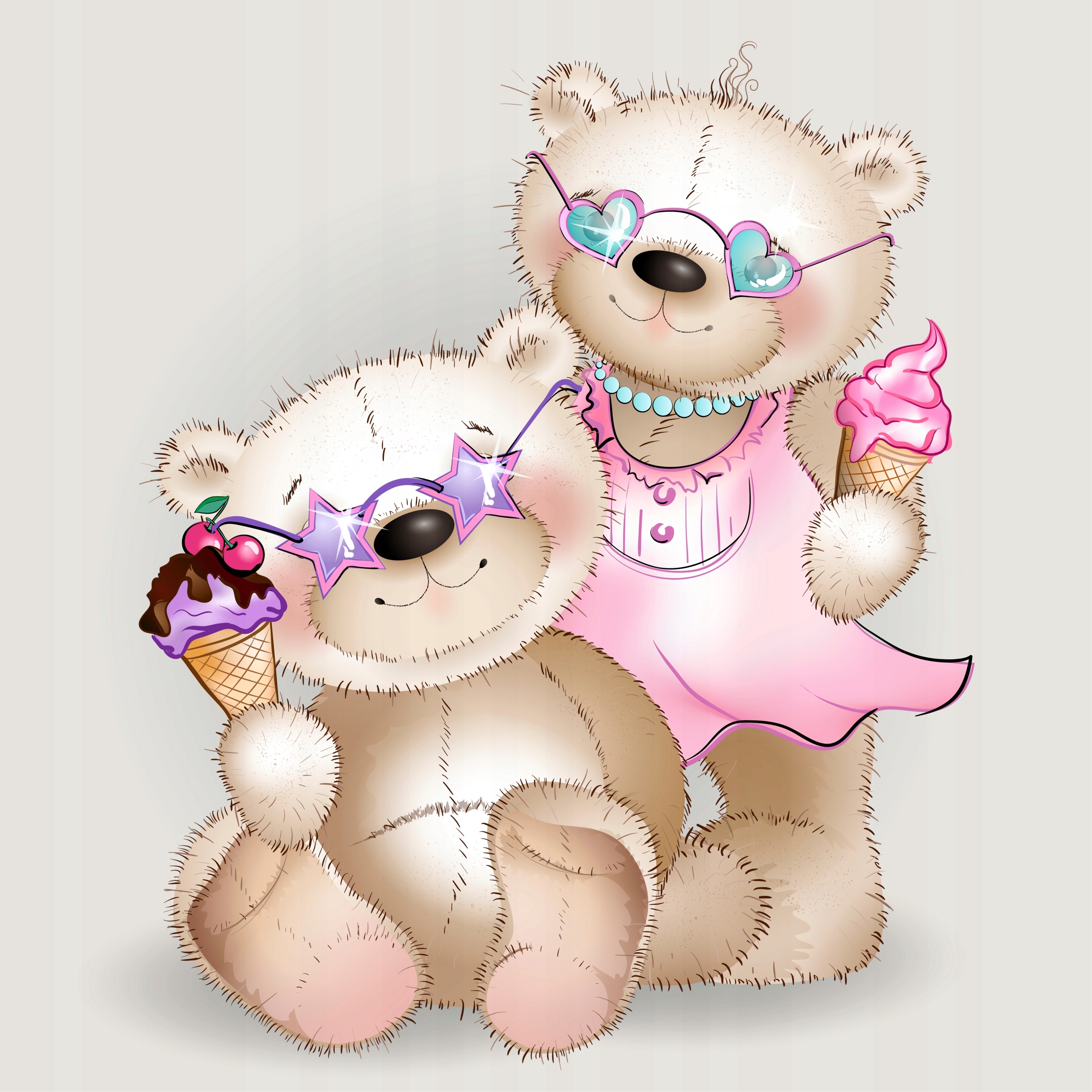 FOTOTAPETA dziecięca KOLOROWE MISIE Z LODAMI