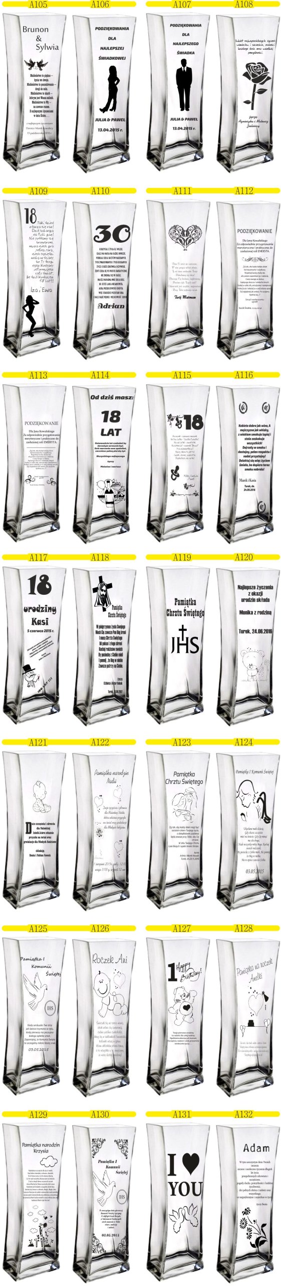 Wazon z grawerem na PREZENT ŚLUB ROCZNICA