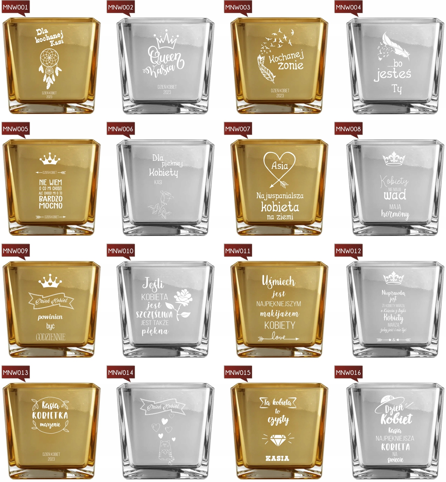 Wazon GRAWER PREZENT Dzień Kobiet złoty srebrny