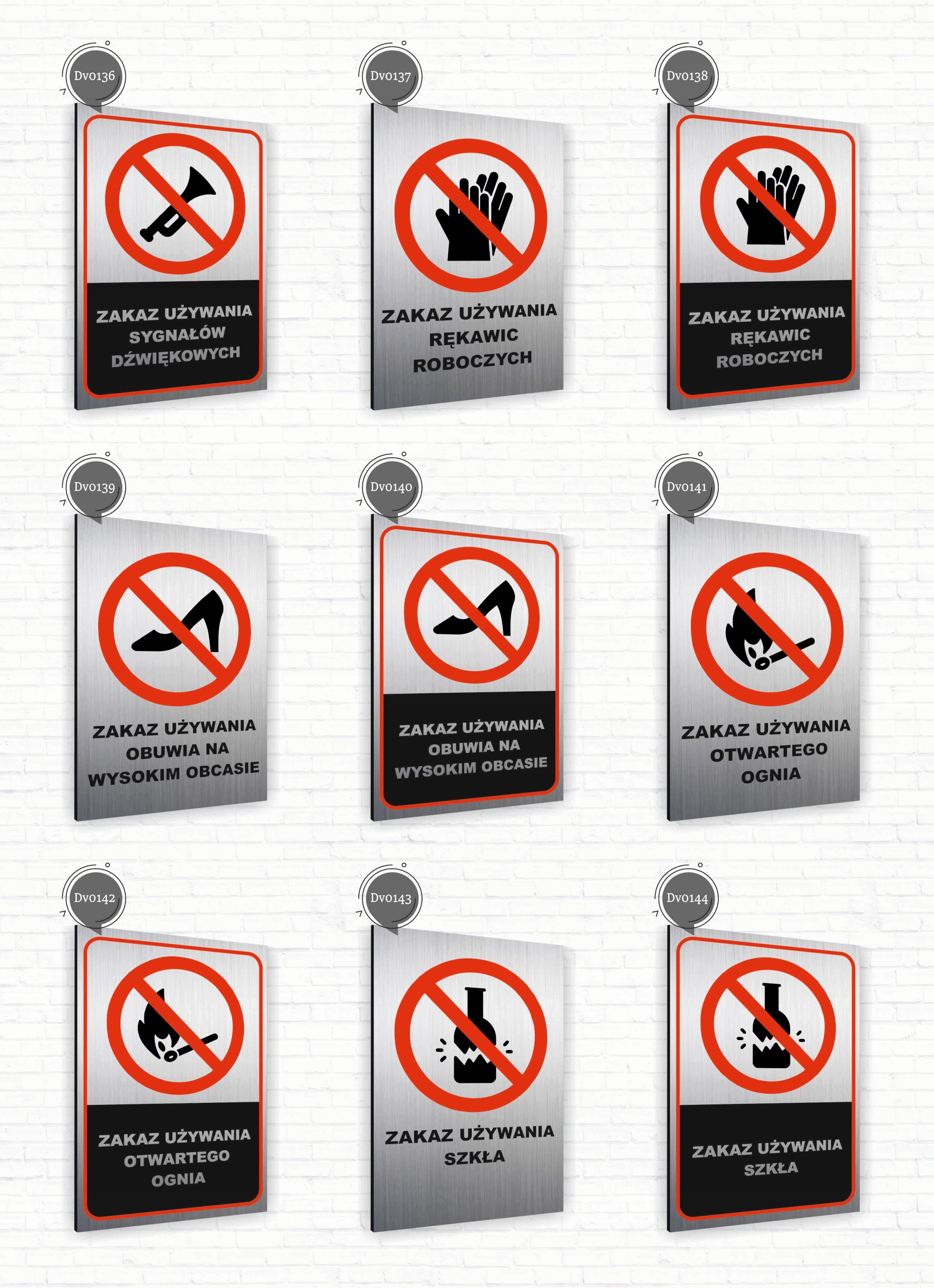 Tabliczka znak informacyjny 40x30 Srebrna ZAKAZ Nierdzewna TWÓJ NAPIS